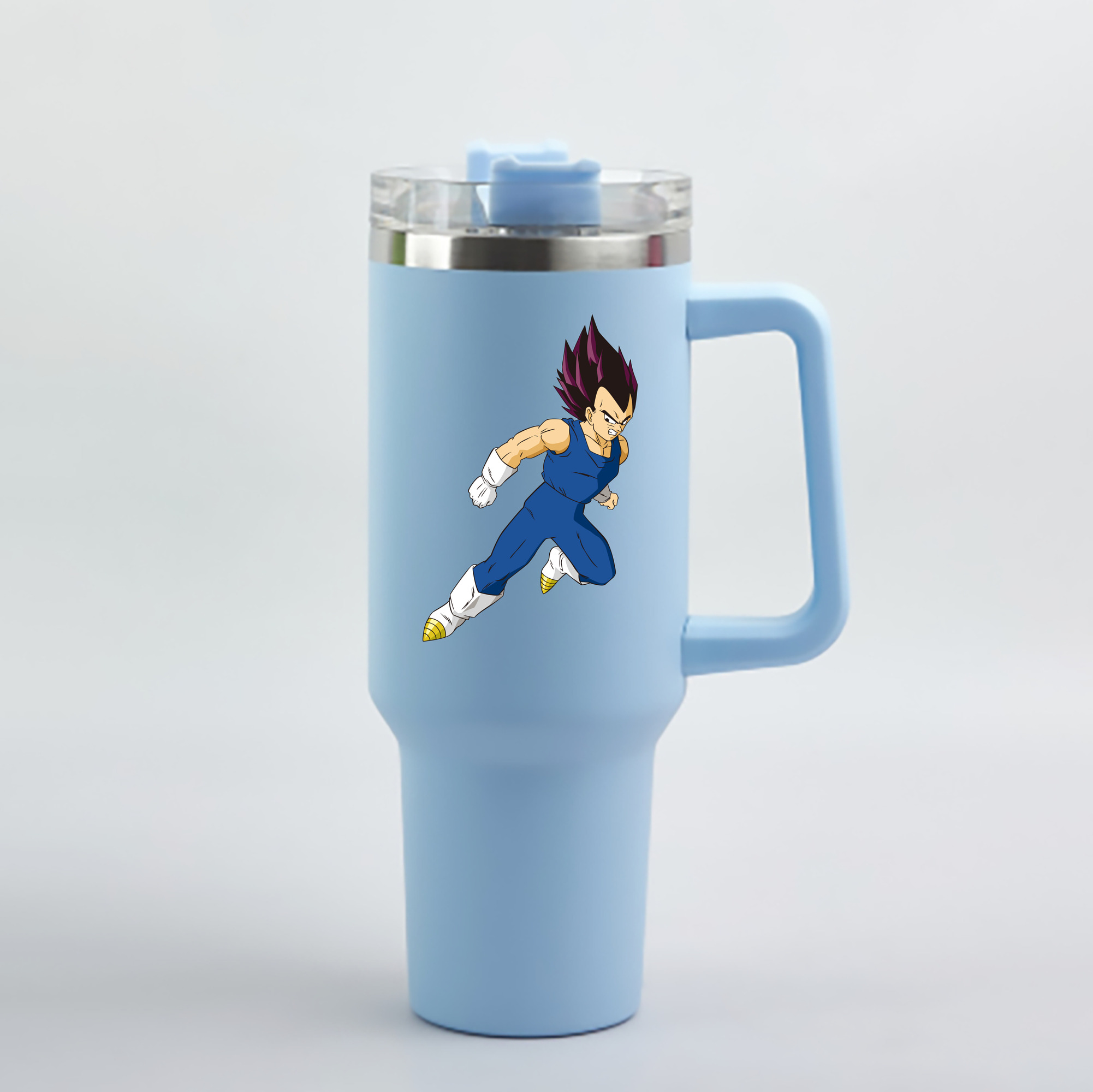（画像用） ドラゴンボール ベジータ四世（Bejīta Yonsei）DRAGON BALL Vegeta IV 1200mL車用タンブラー - クリスタルステッカー（プラスチックストロー付き）