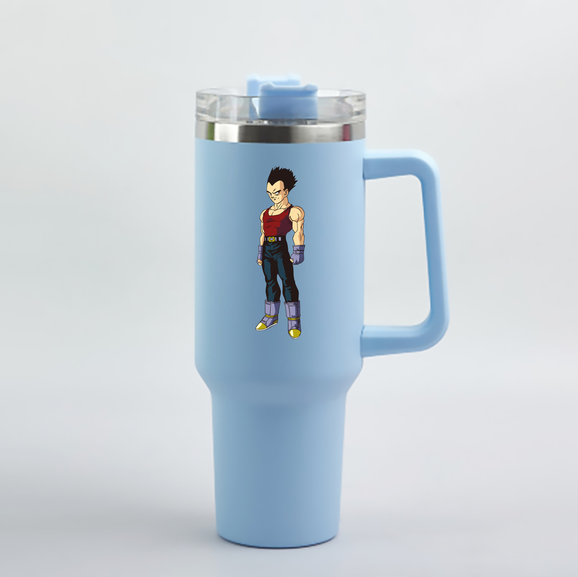 （画像用） ドラゴンボール ベジータ四世（Bejīta Yonsei）DRAGON BALL Vegeta IV 1200mL車用タンブラー - クリスタルステッカー（プラスチックストロー付き）