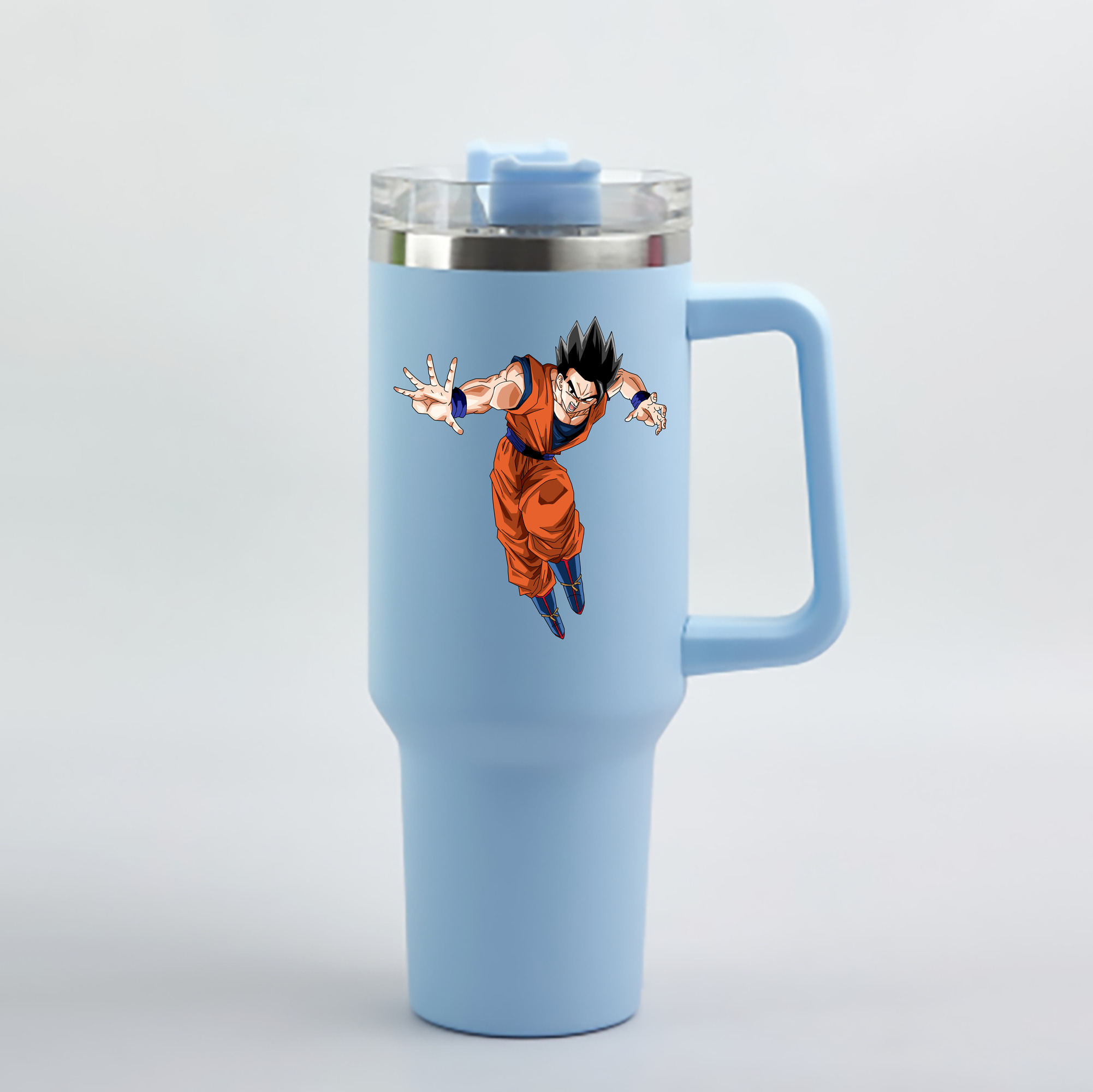 （画像用） ドラゴンボール 孫 悟飯（そんごはん）DRAGON BALL Son Gohan 1200mL車用タンブラー - クリスタルステッカー（プラスチックストロー付き）