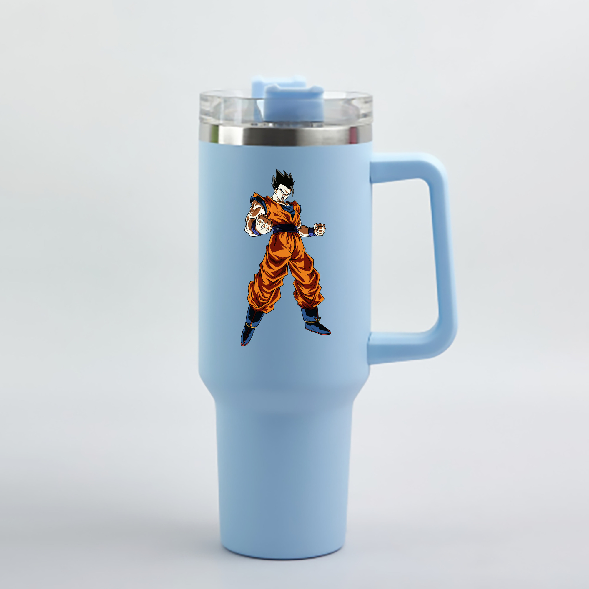 （画像用） ドラゴンボール 孫 悟飯（そんごはん）DRAGON BALL Son Gohan 1200mL車用タンブラー - クリスタルステッカー（プラスチックストロー付き）