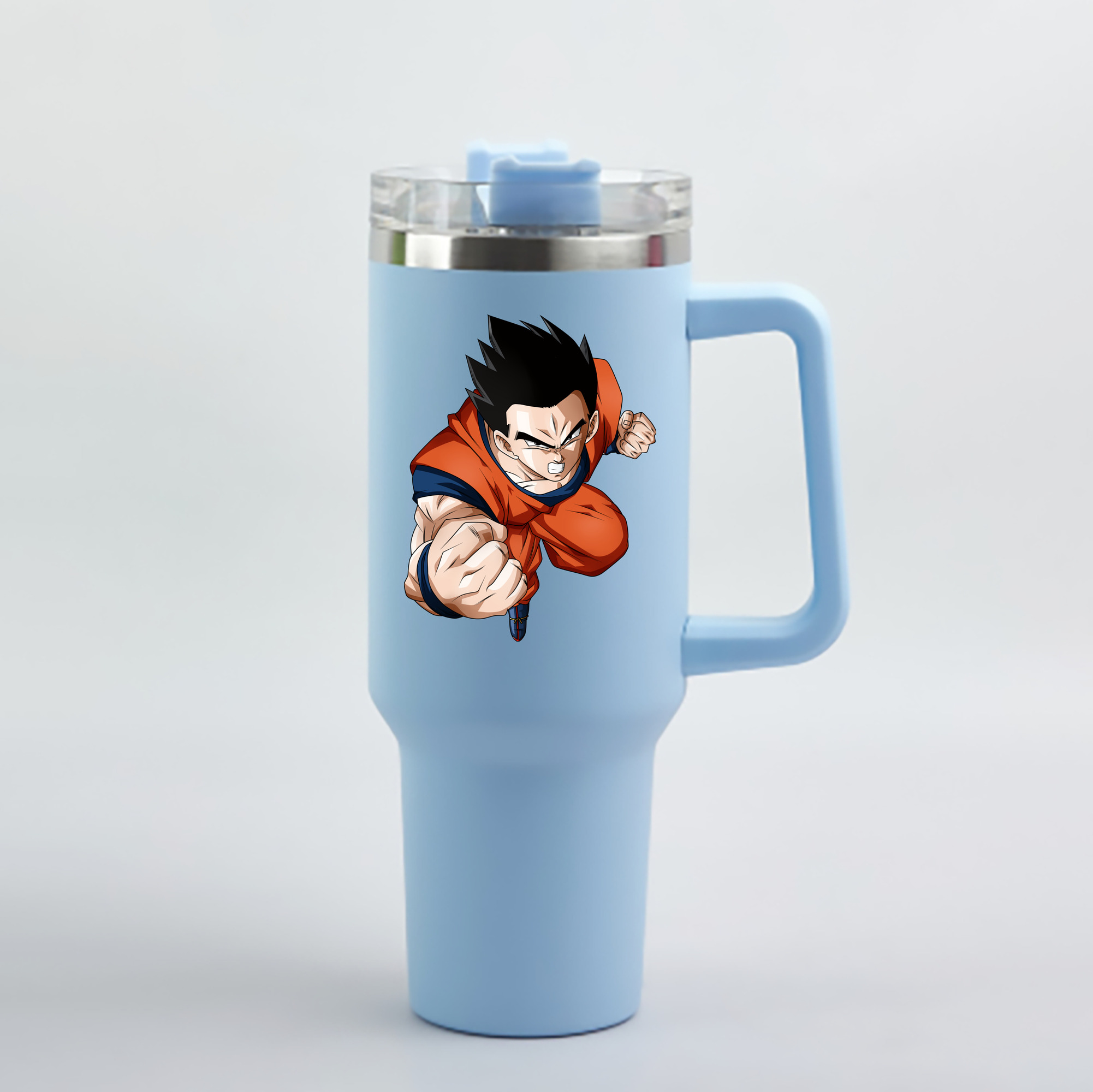 （画像用） ドラゴンボール 孫 悟飯（そんごはん）DRAGON BALL Son Gohan 1200mL車用タンブラー - クリスタルステッカー（プラスチックストロー付き）