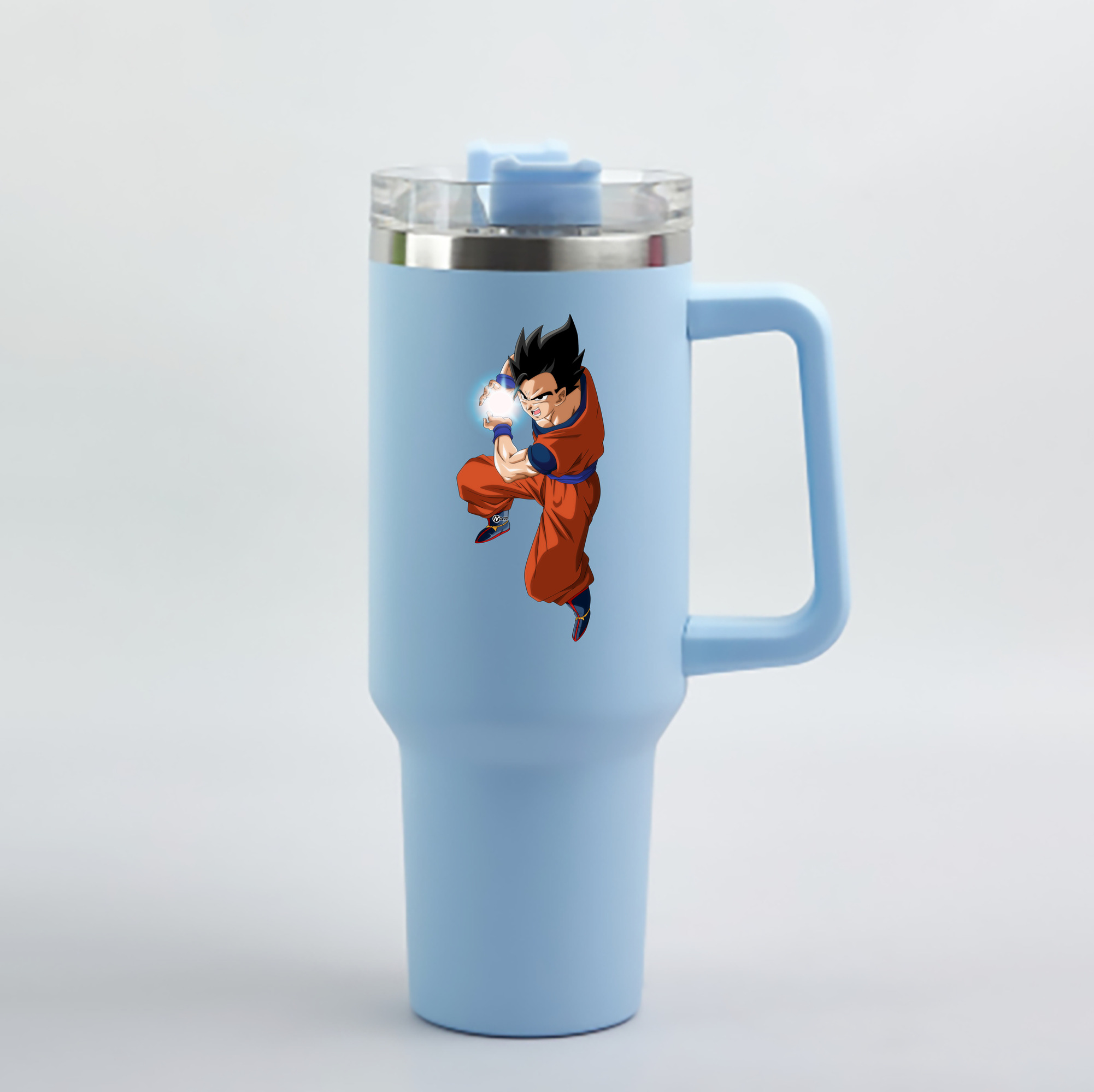 （画像用） ドラゴンボール 孫 悟飯（そんごはん）DRAGON BALL Son Gohan 1200mL車用タンブラー - クリスタルステッカー（プラスチックストロー付き）