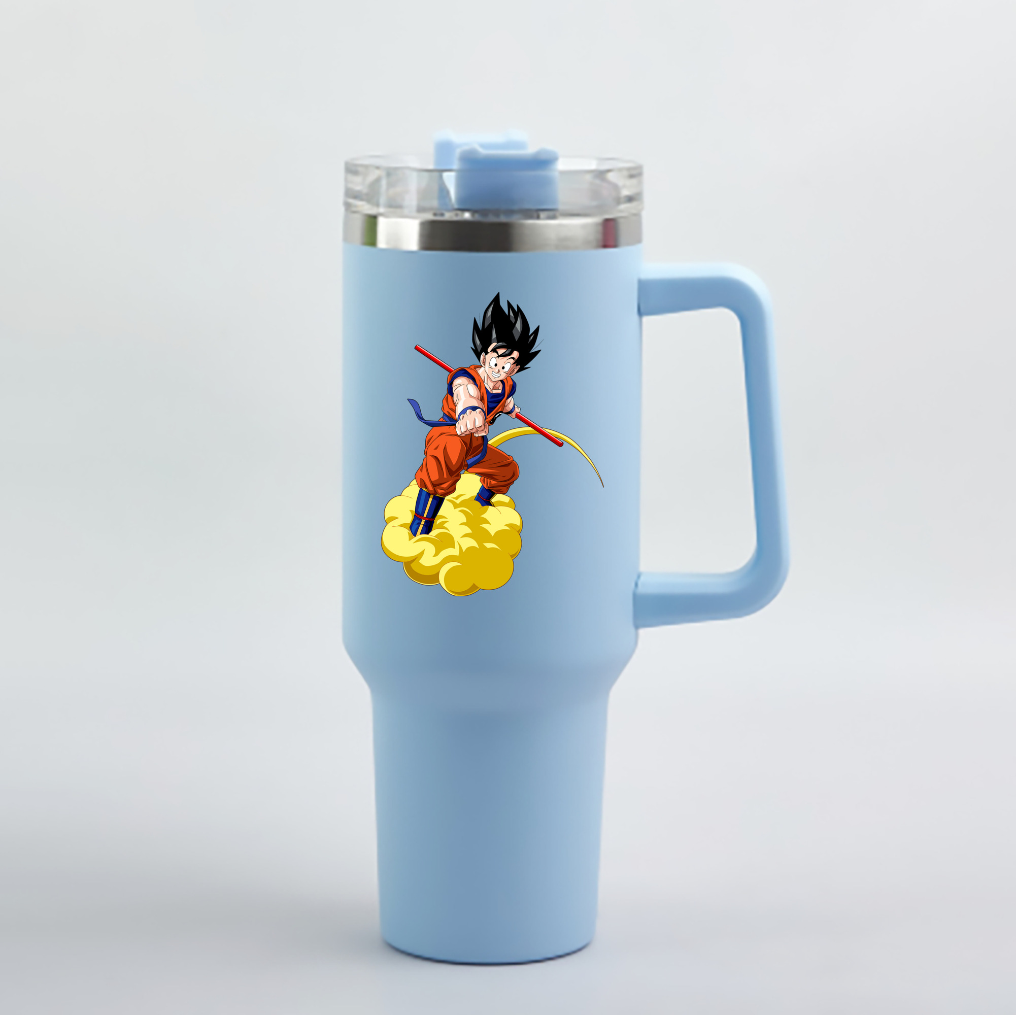 （画像用） ドラゴンボール 孫 悟飯（そんごはん）DRAGON BALL Son Gohan 1200mL車用タンブラー - クリスタルステッカー（プラスチックストロー付き）
