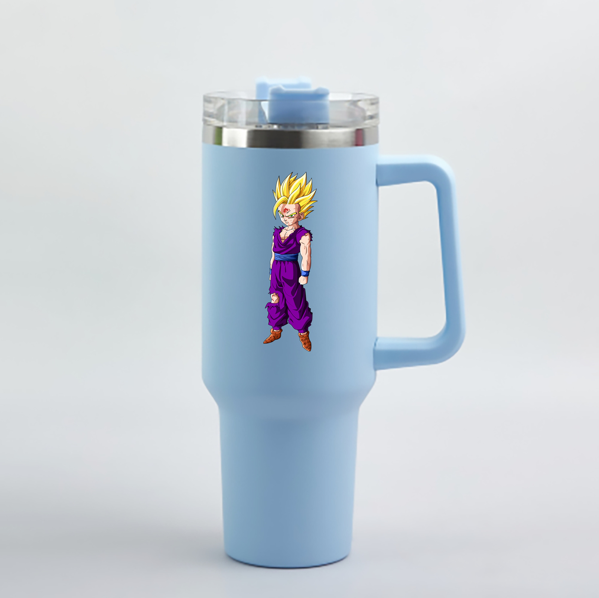 （画像用） ドラゴンボール 孫 悟飯（そんごはん）DRAGON BALL Son Gohan 1200mL車用タンブラー - クリスタルステッカー（プラスチックストロー付き）