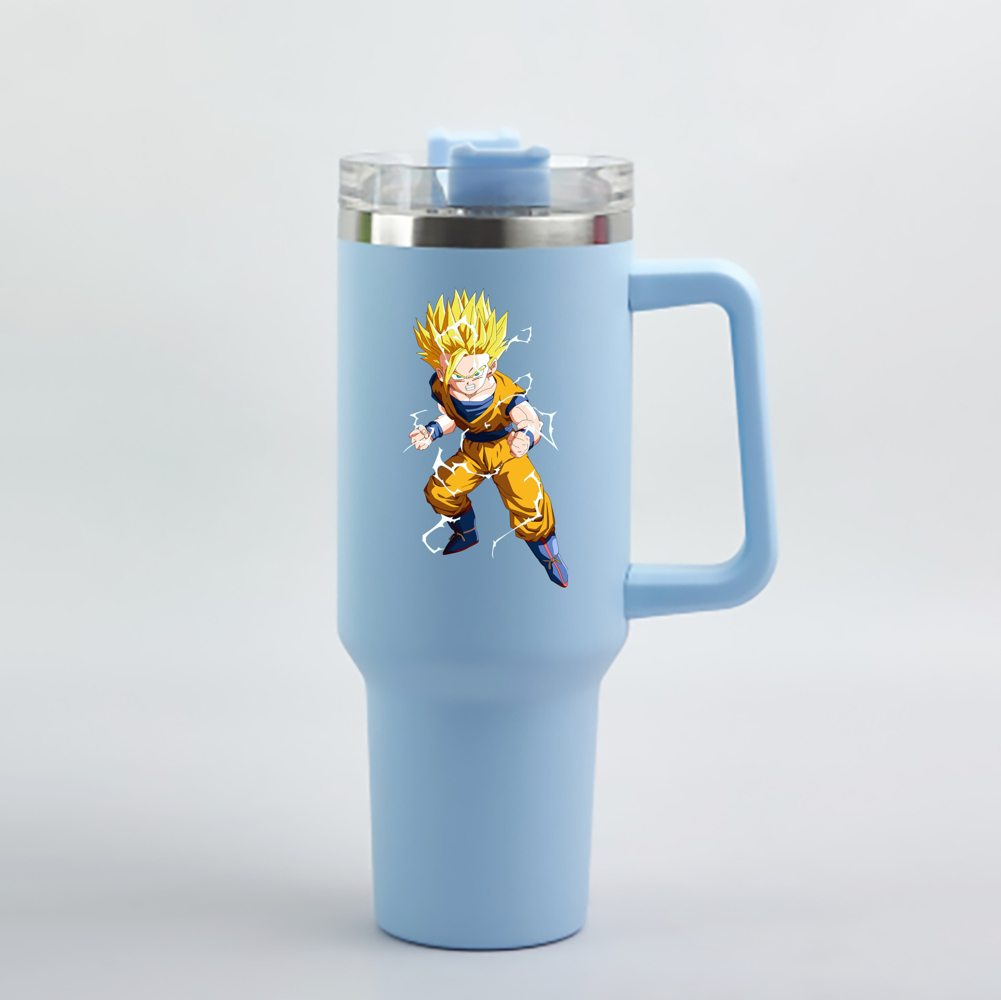 （画像用） ドラゴンボール 孫 悟飯（そんごはん）DRAGON BALL Son Gohan 1200mL車用タンブラー - クリスタルステッカー（プラスチックストロー付き）