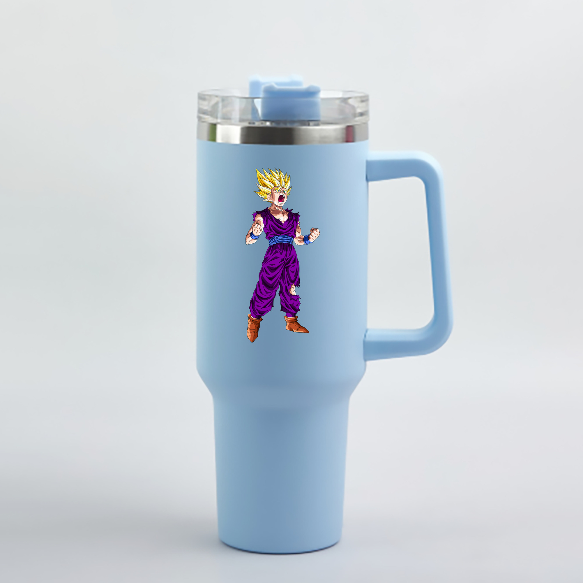 （画像用） ドラゴンボール 孫 悟飯（そんごはん）DRAGON BALL Son Gohan 1200mL車用タンブラー - クリスタルステッカー（プラスチックストロー付き）