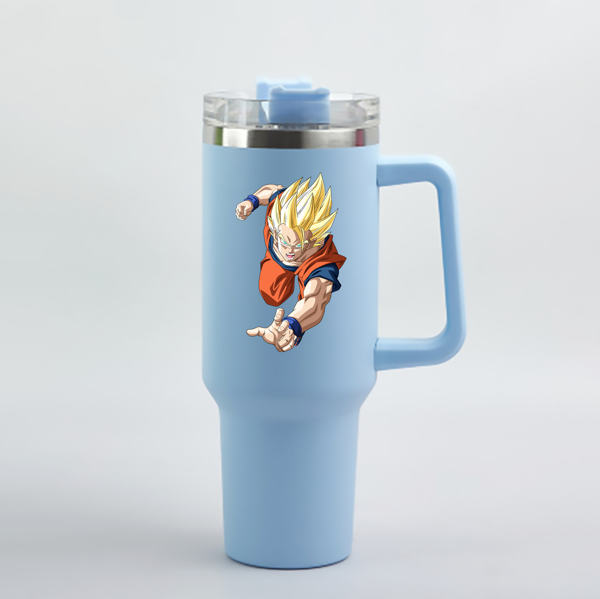（画像用） ドラゴンボール 孫 悟飯（そんごはん）DRAGON BALL Son Gohan 1200mL車用タンブラー - クリスタルステッカー（プラスチックストロー付き）