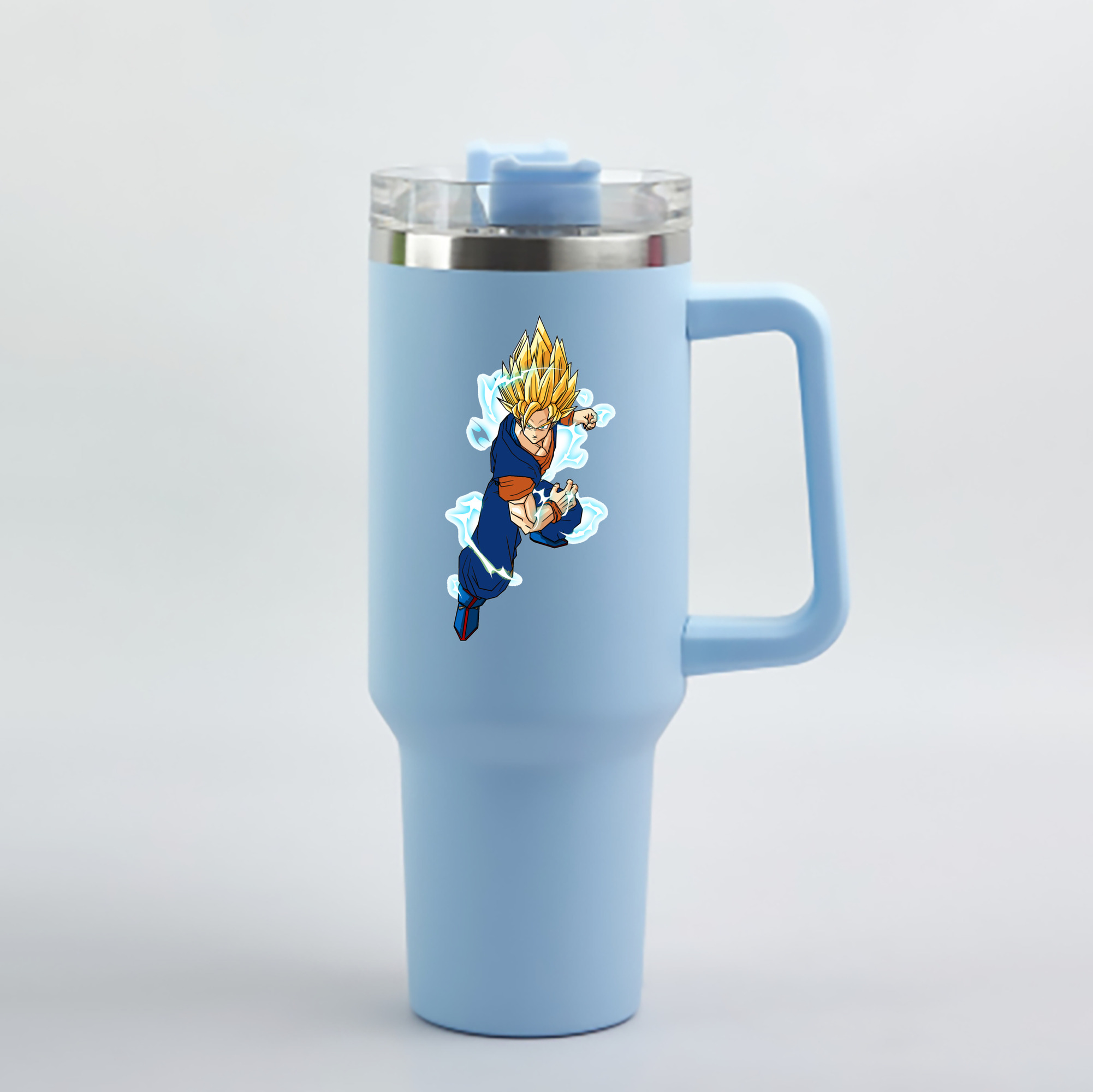 （画像用） ドラゴンボール 孫 悟飯（そんごはん）DRAGON BALL Son Gohan 1200mL車用タンブラー - クリスタルステッカー（プラスチックストロー付き）