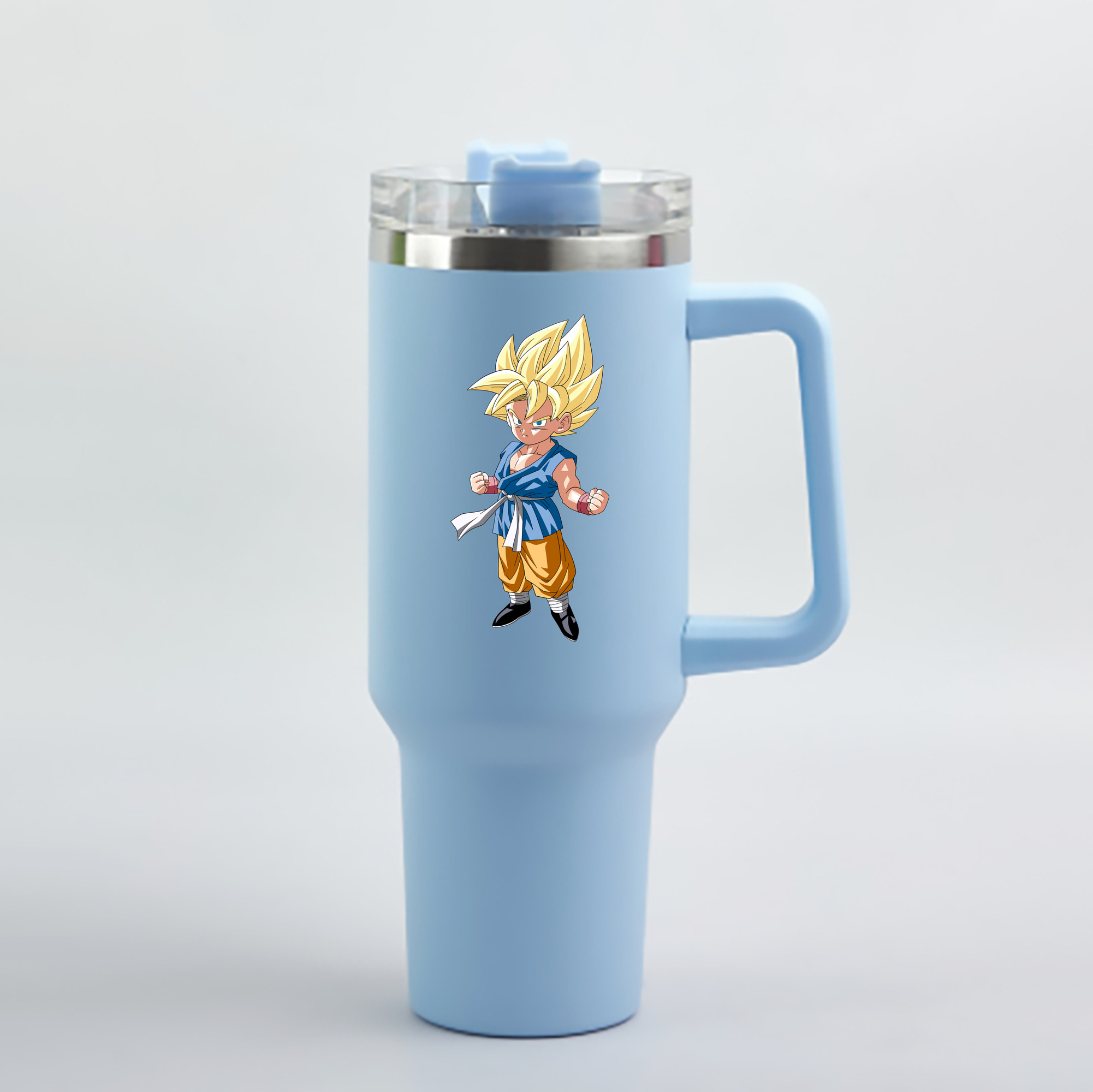 （画像用） ドラゴンボール 孫 悟飯（そんごはん）DRAGON BALL Son Gohan 1200mL車用タンブラー - クリスタルステッカー（プラスチックストロー付き）