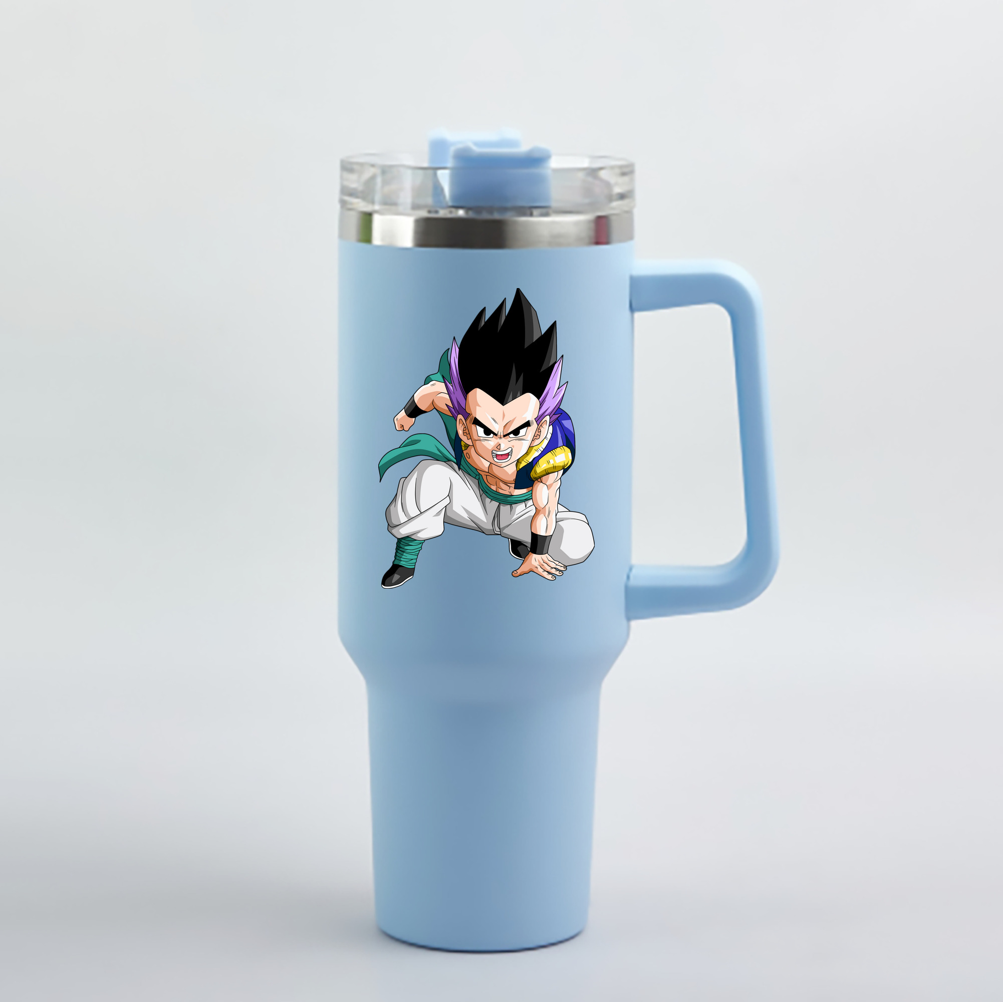 （画像用） ドラゴンボール 孫 悟飯（そんごはん）DRAGON BALL Son Gohan 1200mL車用タンブラー - クリスタルステッカー（プラスチックストロー付き）