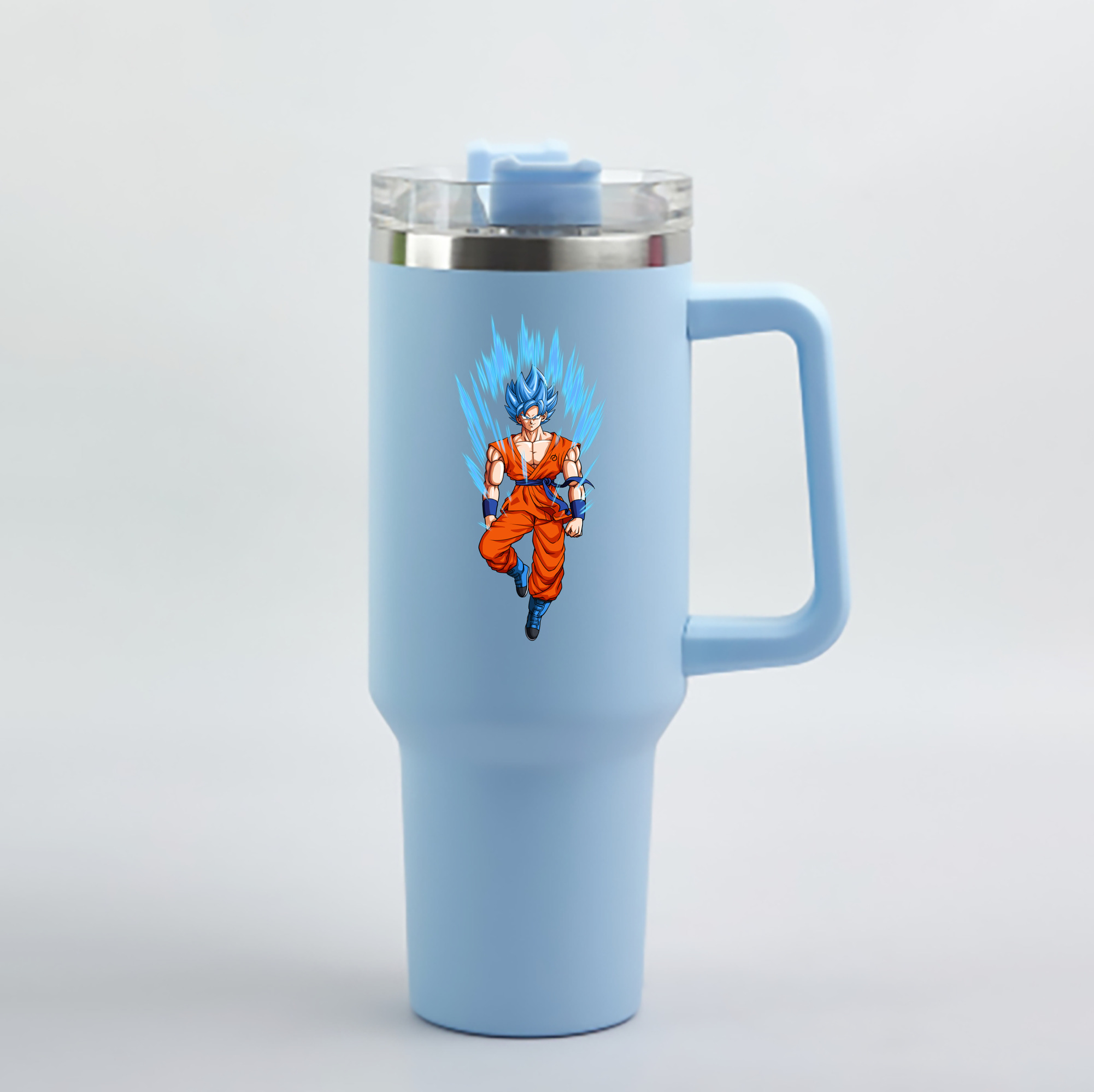（画像用） ドラゴンボール 孫 悟飯（そんごはん）DRAGON BALL Son Gohan 1200mL車用タンブラー - クリスタルステッカー（プラスチックストロー付き）