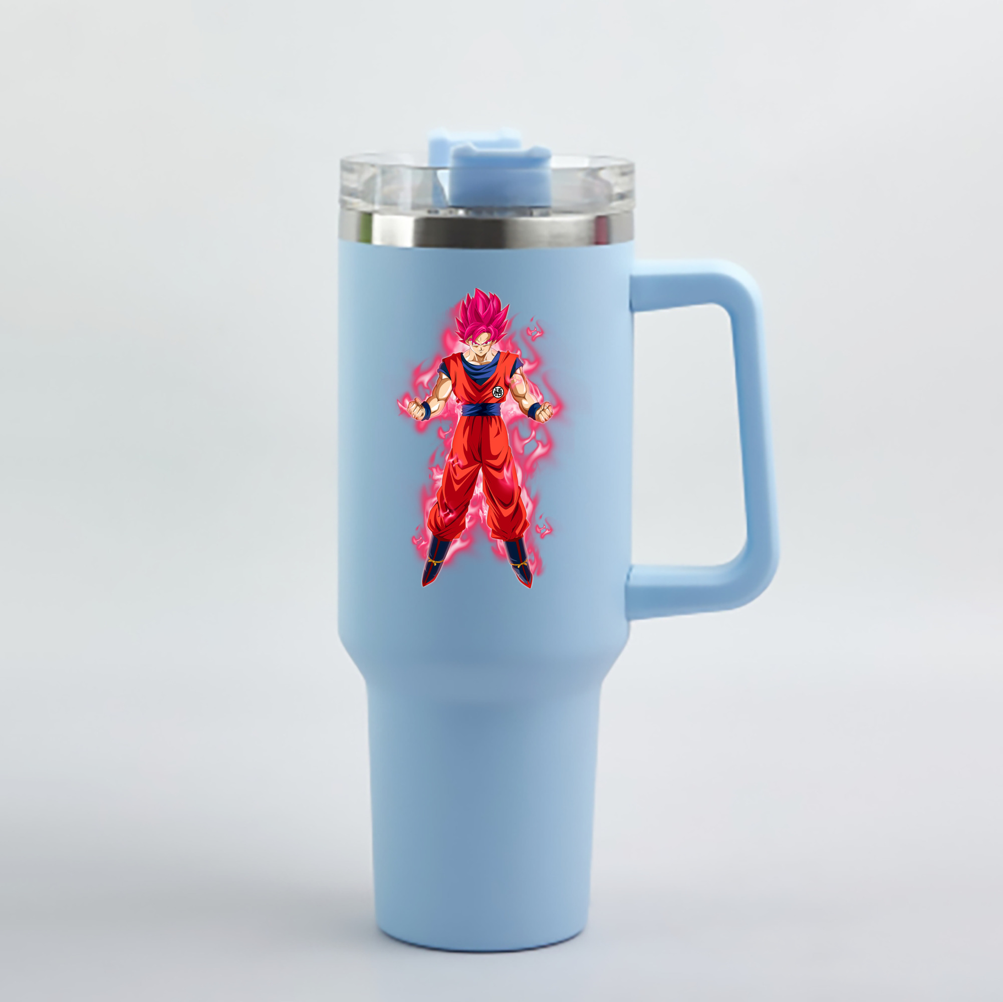 （画像用） ドラゴンボール 孫 悟飯（そんごはん）DRAGON BALL Son Gohan 1200mL車用タンブラー - クリスタルステッカー（プラスチックストロー付き）