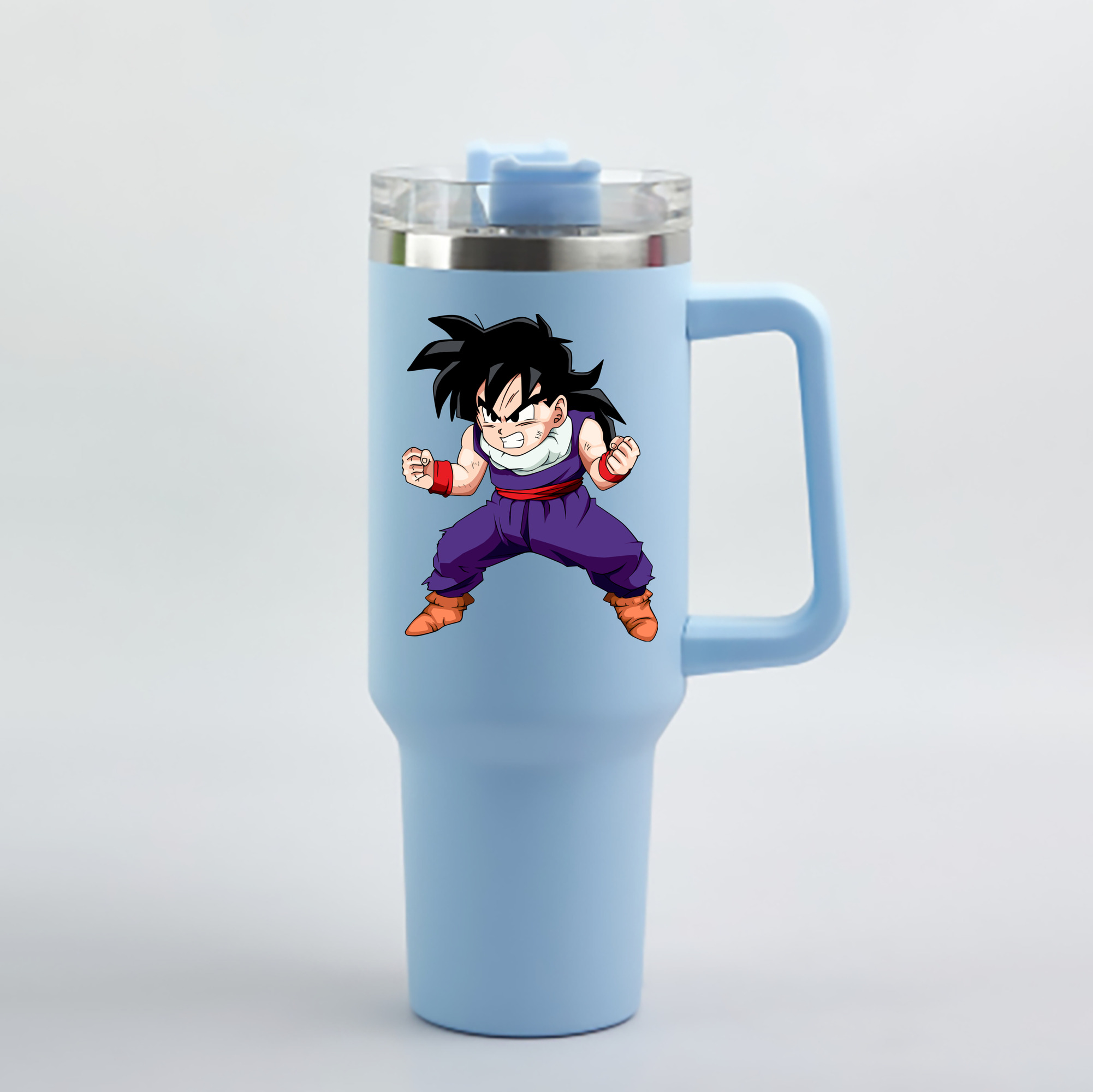 （画像用） ドラゴンボール 孫 悟飯（そんごはん）DRAGON BALL Son Gohan 1200mL車用タンブラー - クリスタルステッカー（プラスチックストロー付き）