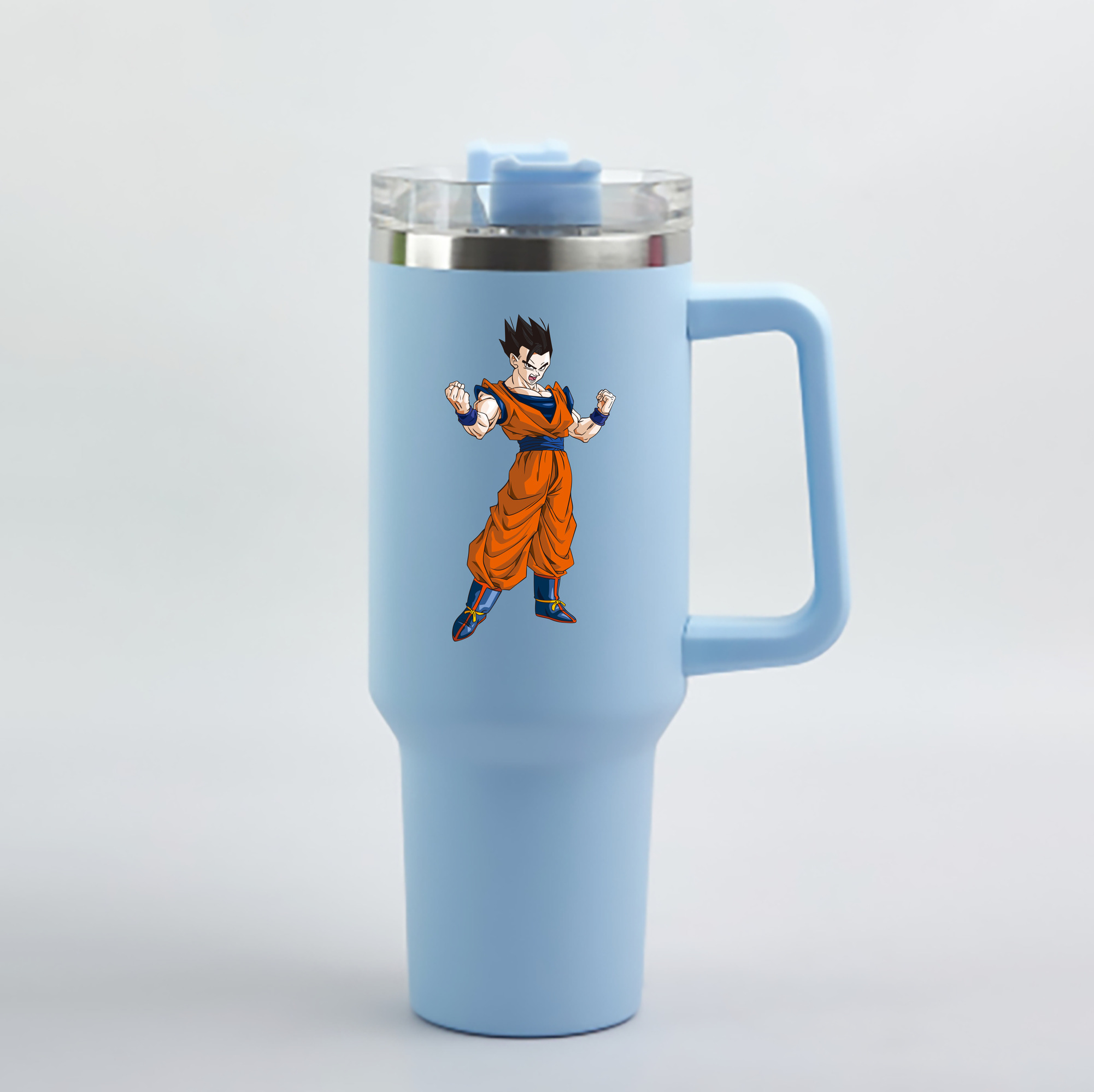 （画像用） ドラゴンボール 孫 悟飯（そんごはん）DRAGON BALL Son Gohan 1200mL車用タンブラー - クリスタルステッカー（プラスチックストロー付き）