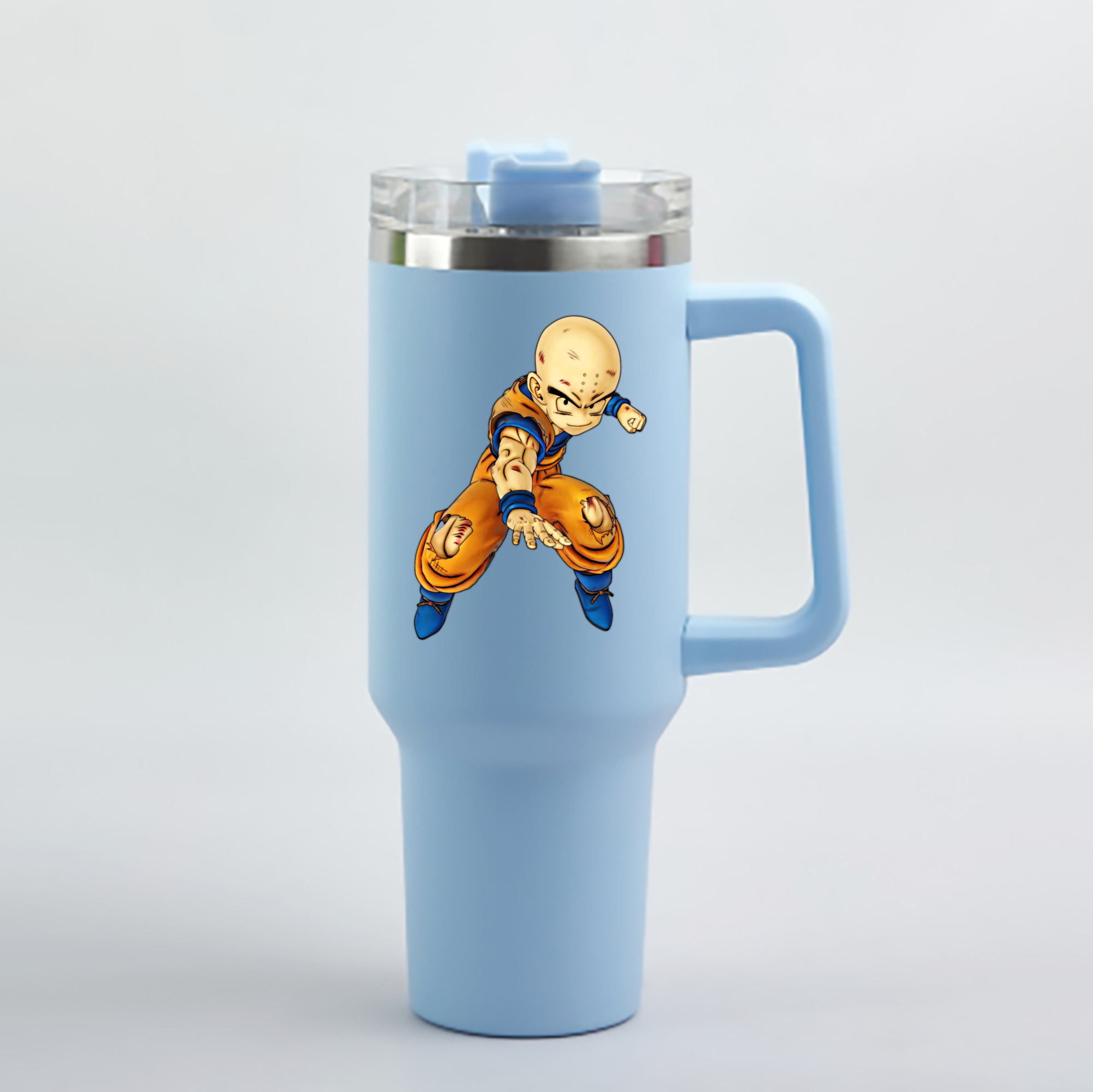 （画像用） ドラゴンボール クリリン DRAGON BALL krillin 1200mL車用タンブラー - クリスタルステッカー（プラスチックストロー付き）