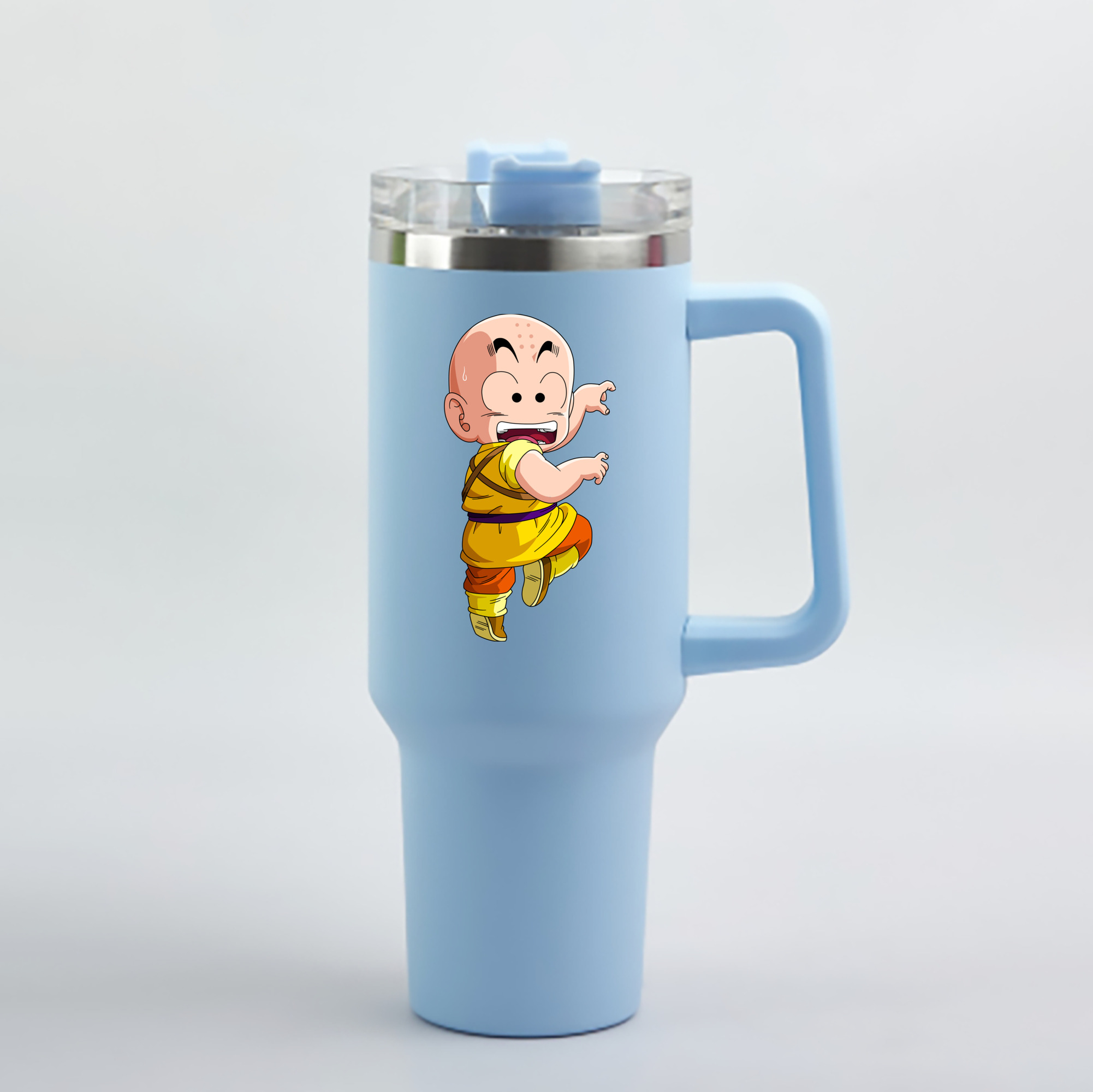（画像用） ドラゴンボール クリリン DRAGON BALL krillin 1200mL車用タンブラー - クリスタルステッカー（プラスチックストロー付き）