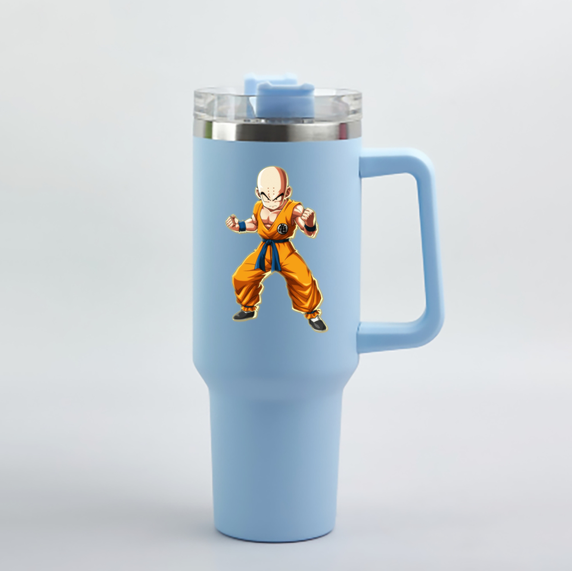 （画像用） ドラゴンボール クリリン DRAGON BALL krillin 1200mL車用タンブラー - クリスタルステッカー（プラスチックストロー付き）