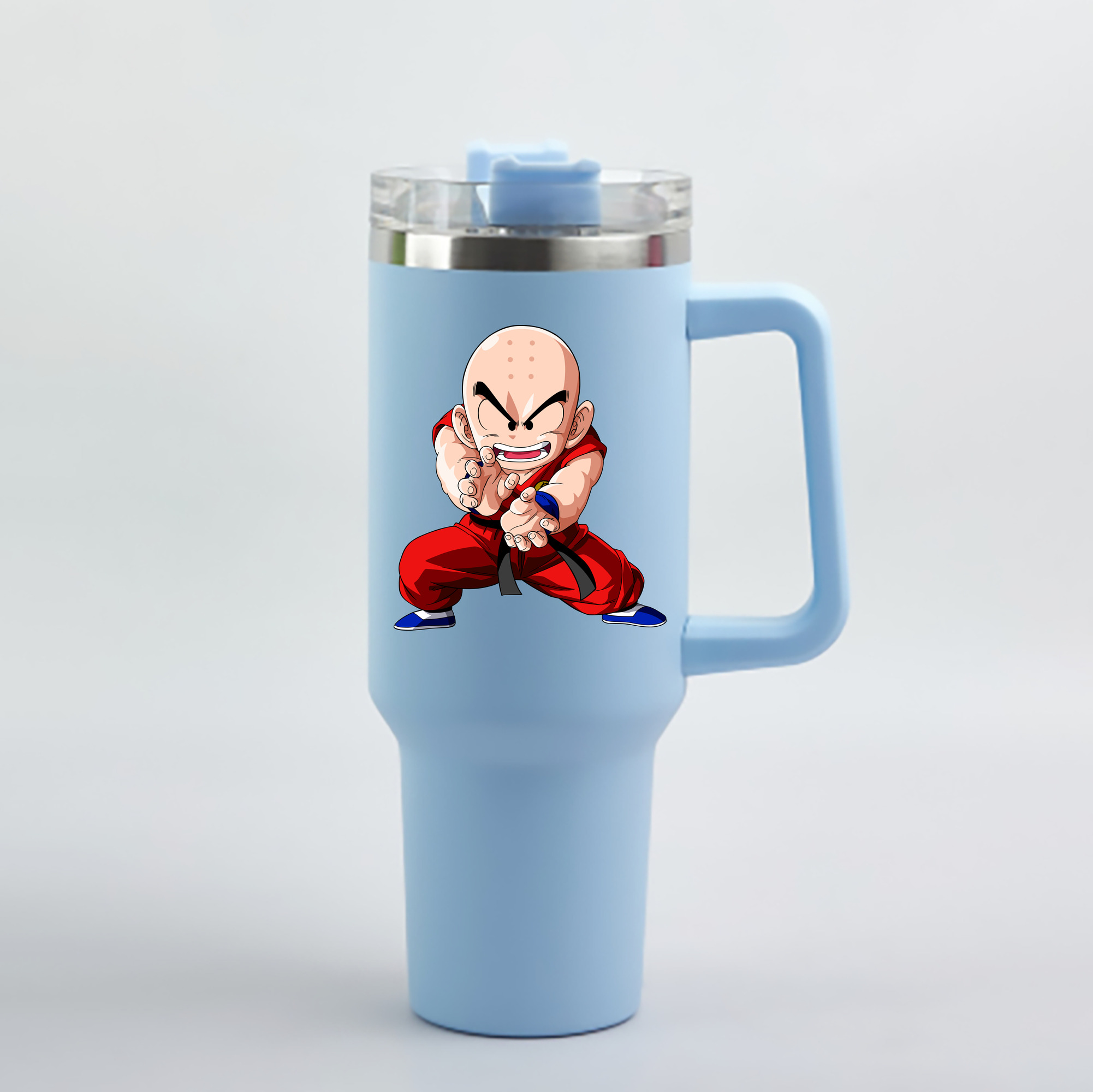 （画像用） ドラゴンボール クリリン DRAGON BALL krillin 1200mL車用タンブラー - クリスタルステッカー（プラスチックストロー付き）