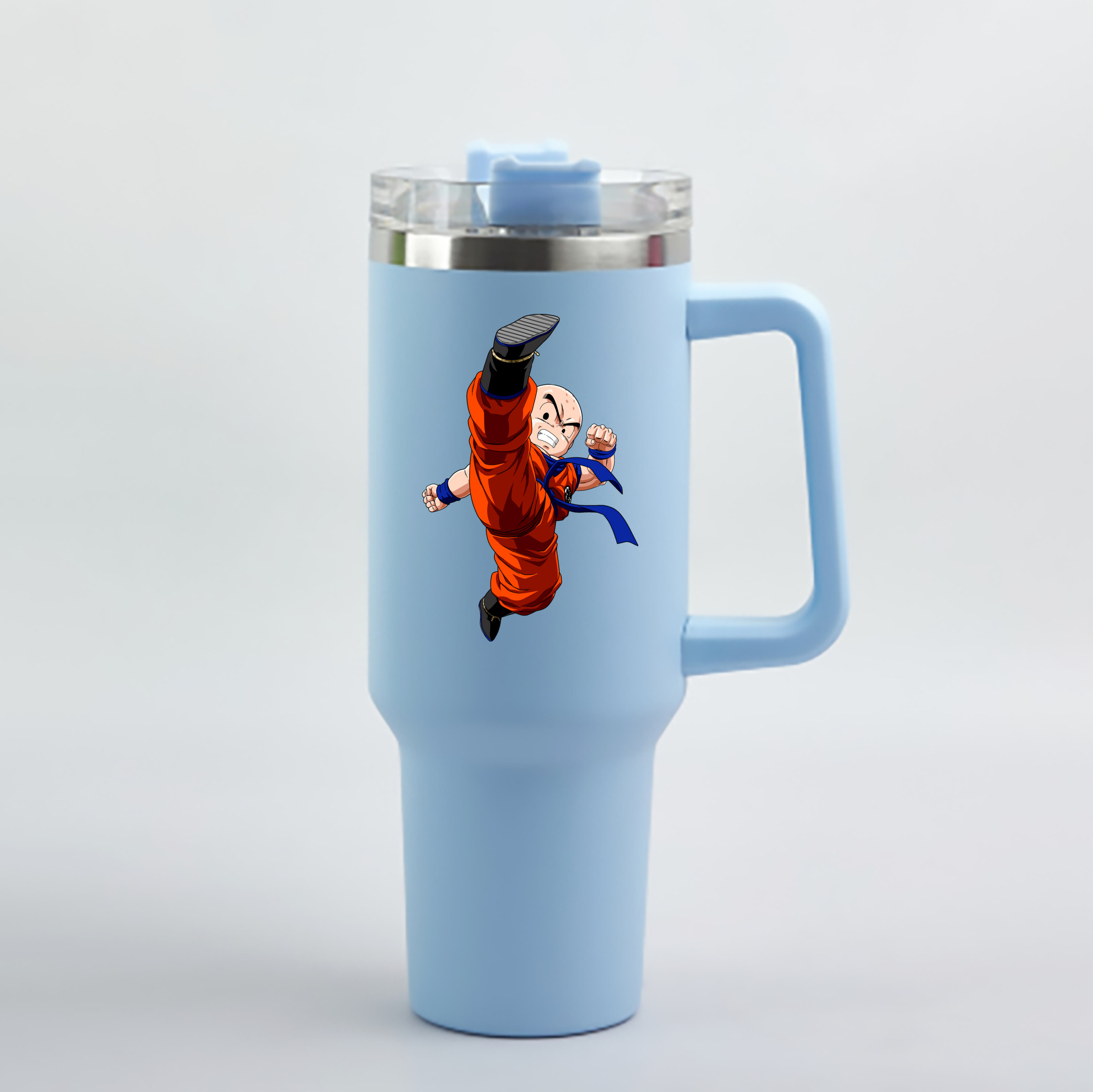 （画像用） ドラゴンボール クリリン DRAGON BALL krillin 1200mL車用タンブラー - クリスタルステッカー（プラスチックストロー付き）