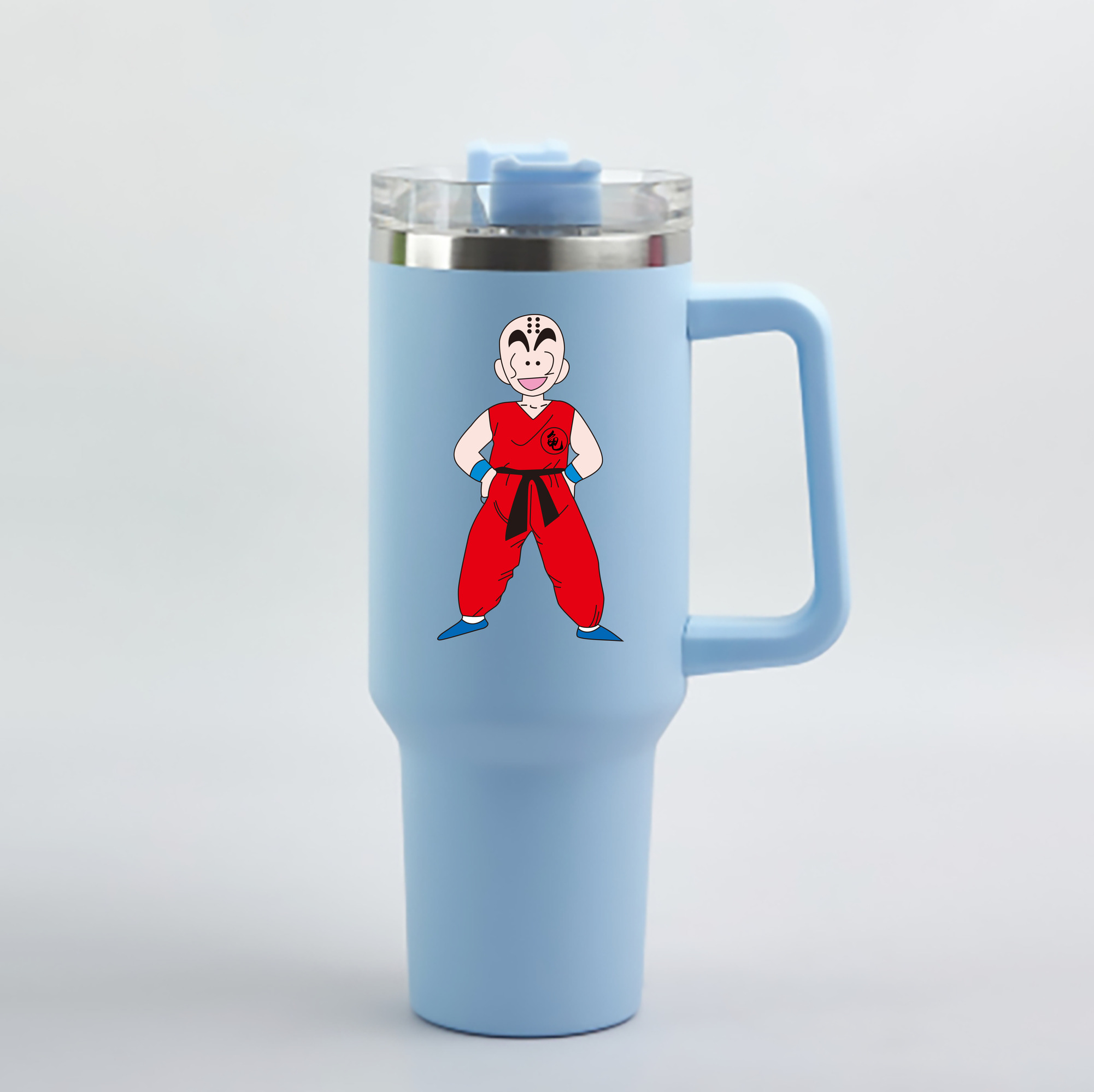 （画像用） ドラゴンボール クリリン DRAGON BALL krillin 1200mL車用タンブラー - クリスタルステッカー（プラスチックストロー付き）