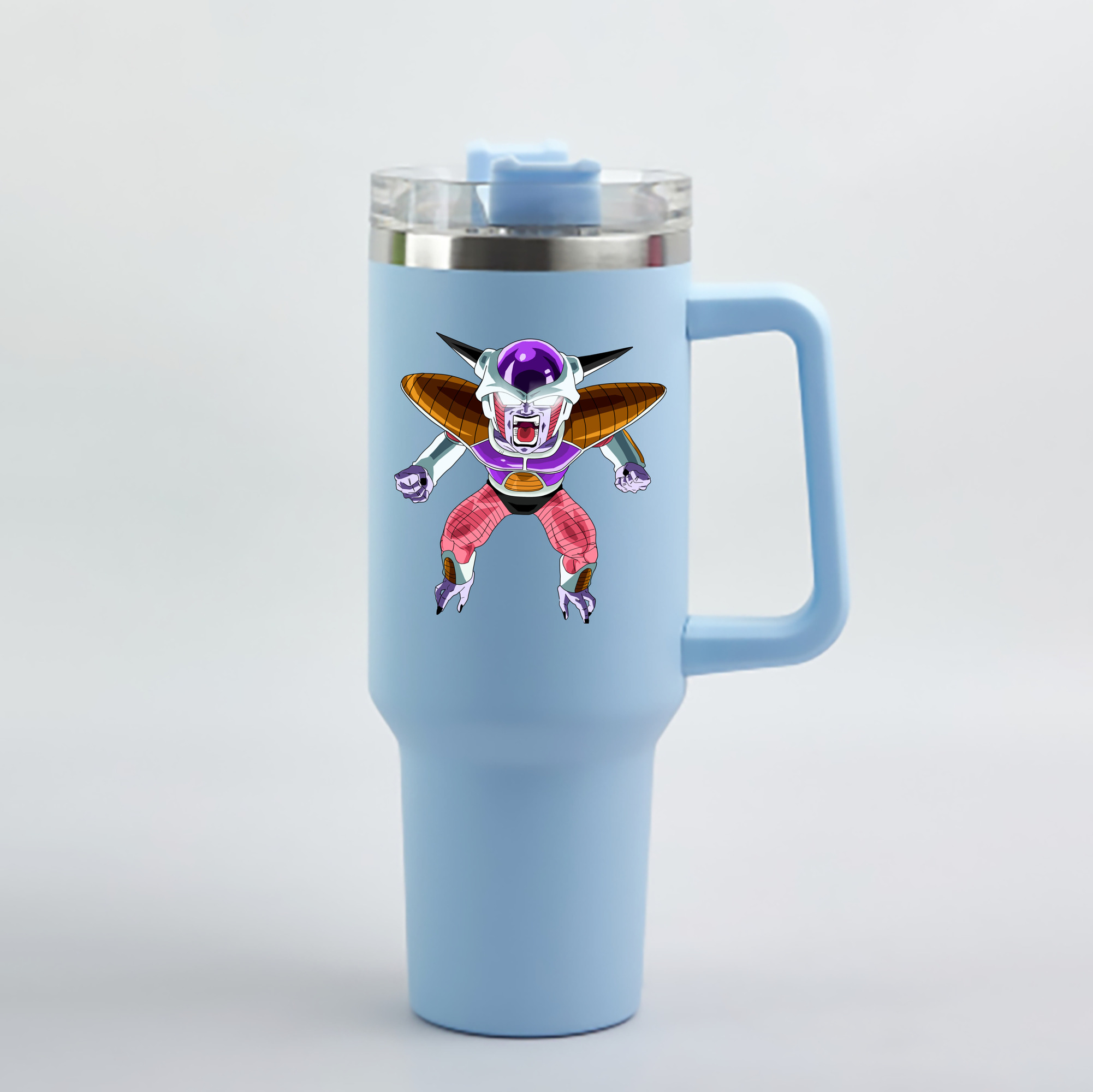 （画像用） ドラゴンボール フリーザ DRAGON BALL Frieza 1200mL車用タンブラー - クリスタルステッカー（プラスチックストロー付き）