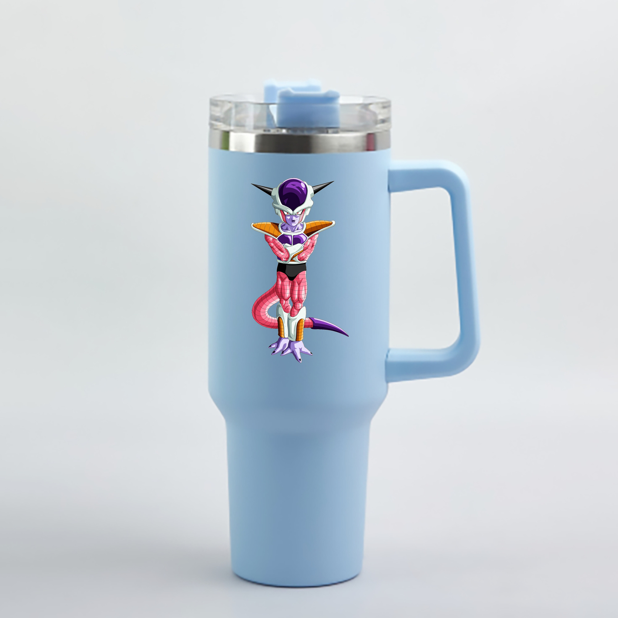 （画像用） ドラゴンボール フリーザ DRAGON BALL Frieza 1200mL車用タンブラー - クリスタルステッカー（プラスチックストロー付き）