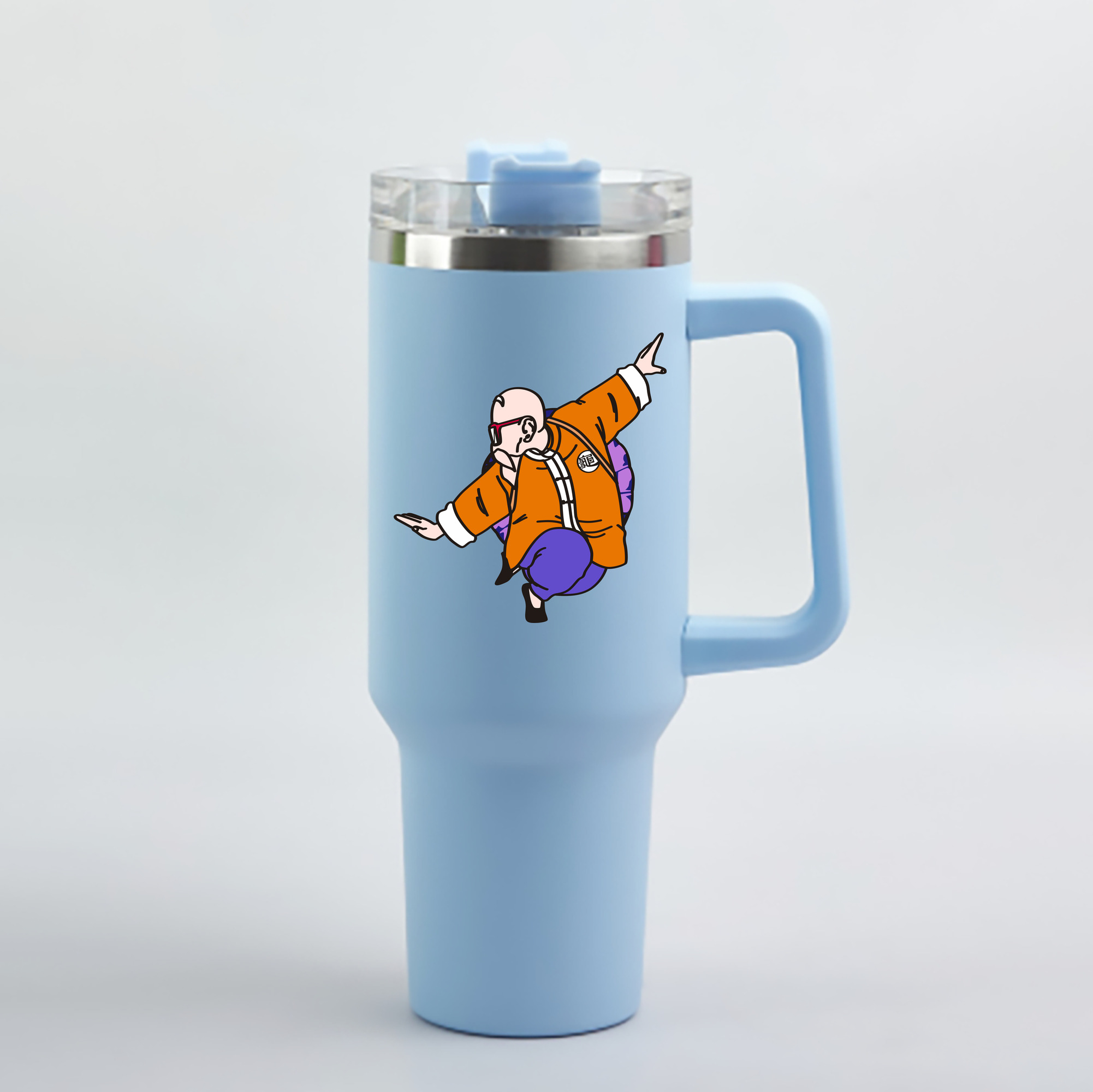 （画像用） ドラゴンボール 亀仙人（かめせんにん） DRAGON BALL Master Roshi Kame Sennin 1200mL車用タンブラー - クリスタルステッカー（プラスチックストロー付き）