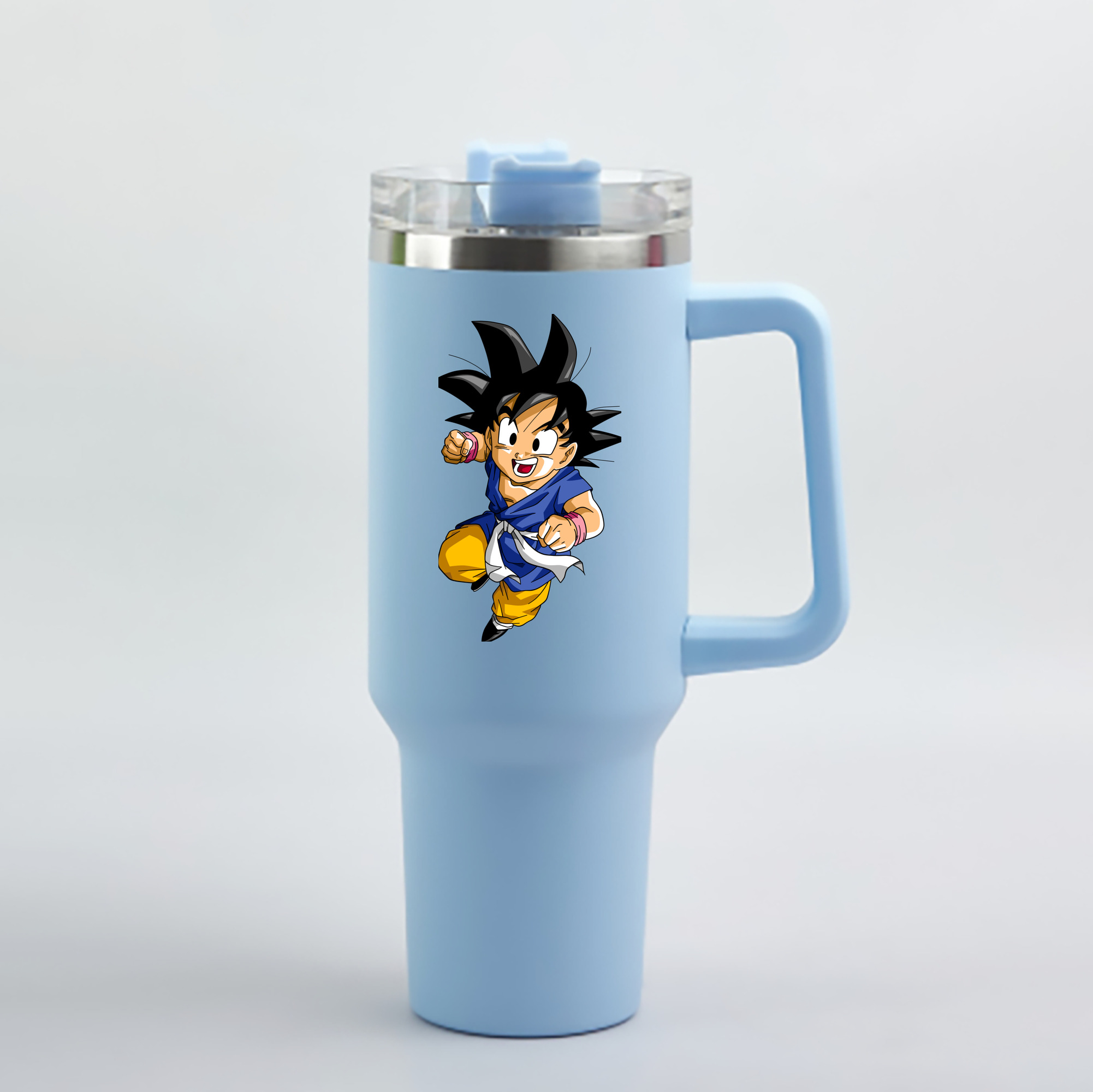 （画像用） ドラゴンボール 孫悟天 そん ごてん DRAGON BALL Son Goten 1200mL車用タンブラー - クリスタルステッカー（プラスチックストロー付き）