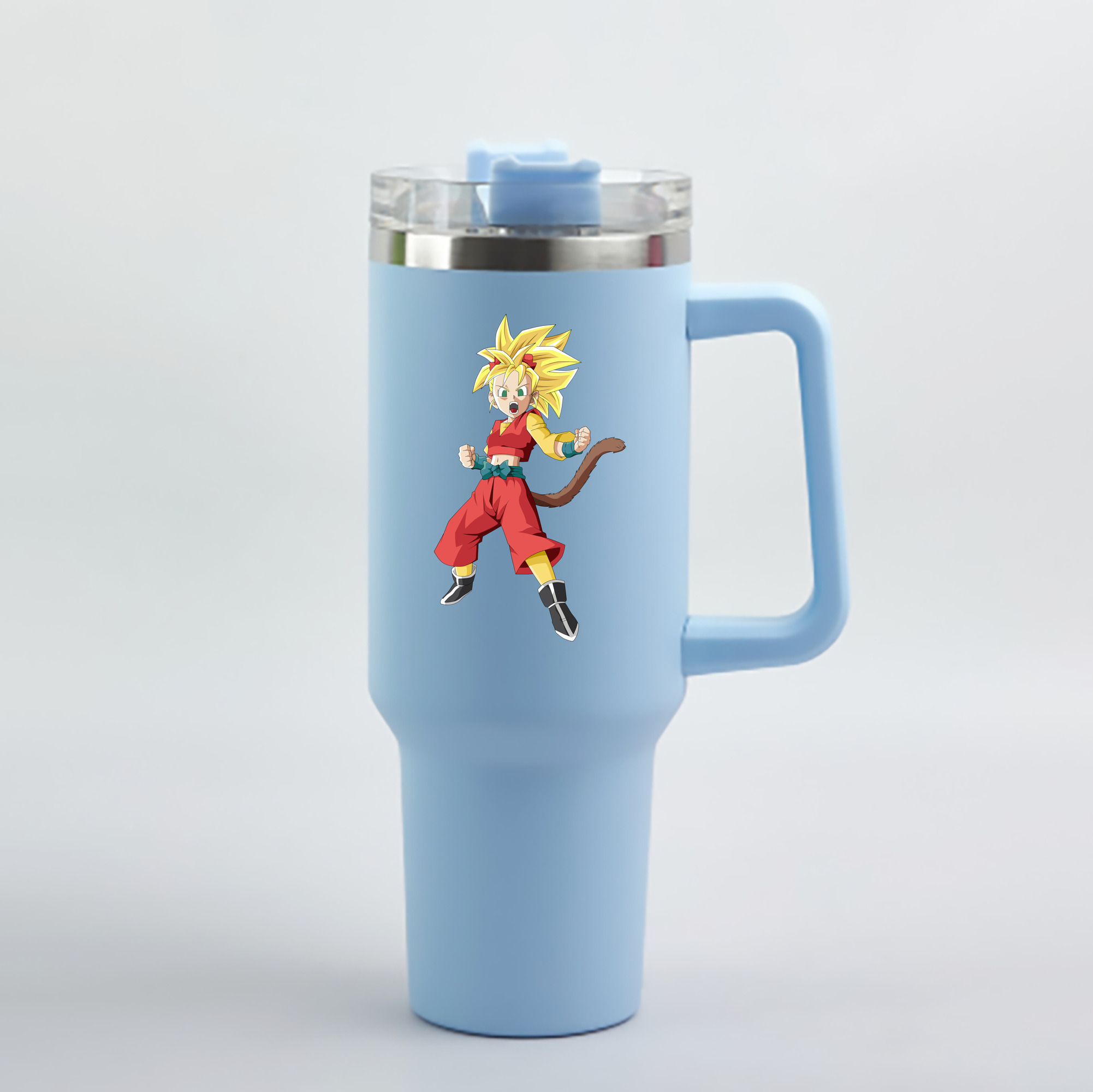 （画像用） ドラゴンボール カリフラ DRAGON BALL Caulifla 1200mL車用タンブラー - クリスタルステッカー（プラスチックストロー付き）