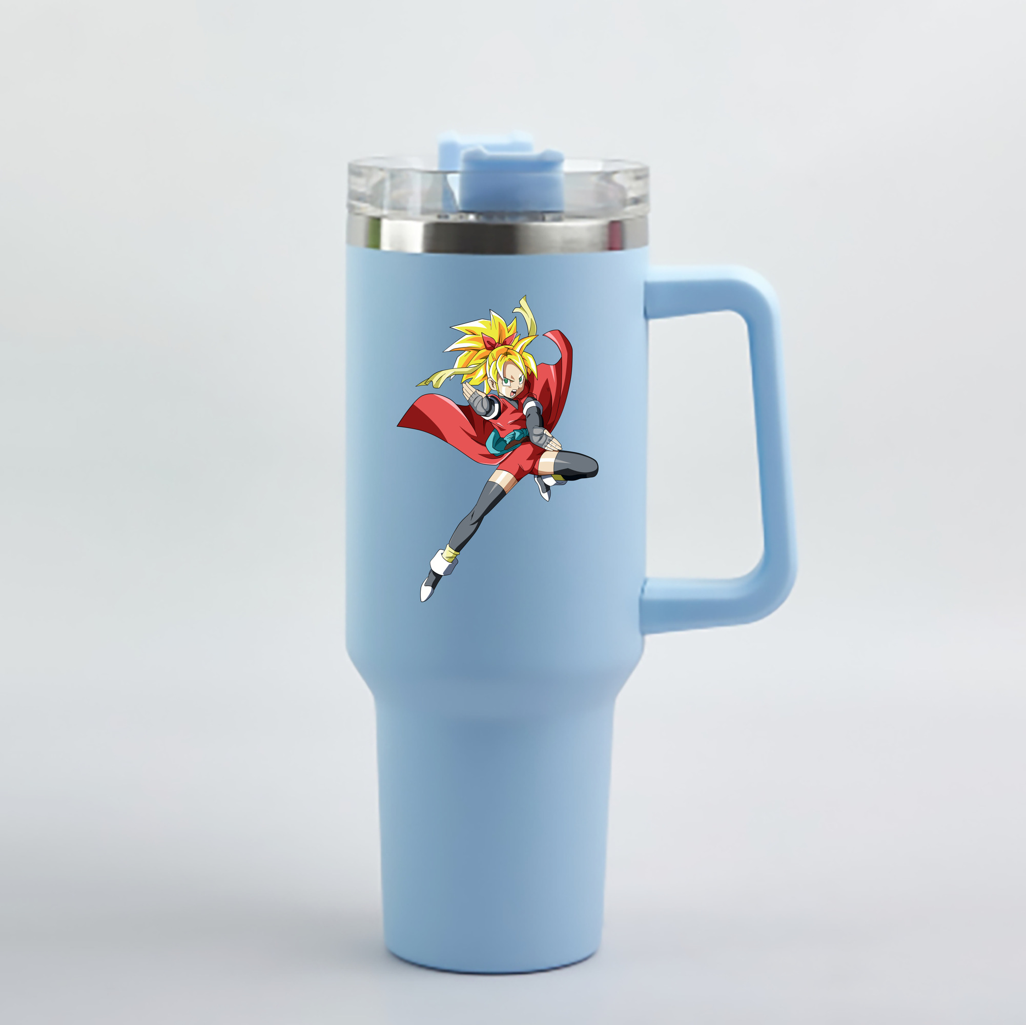 （画像用） ドラゴンボール カリフラ DRAGON BALL Caulifla 1200mL車用タンブラー - クリスタルステッカー（プラスチックストロー付き）