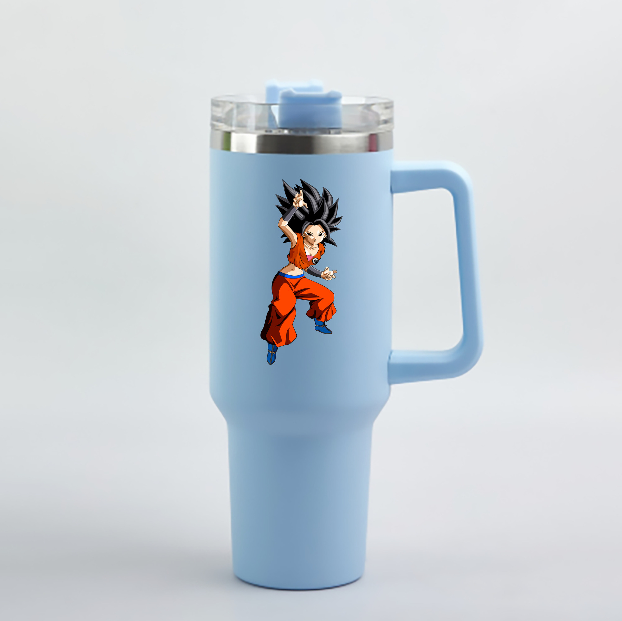 （画像用） ドラゴンボール カリフラ DRAGON BALL Caulifla 1200mL車用タンブラー - クリスタルステッカー（プラスチックストロー付き）