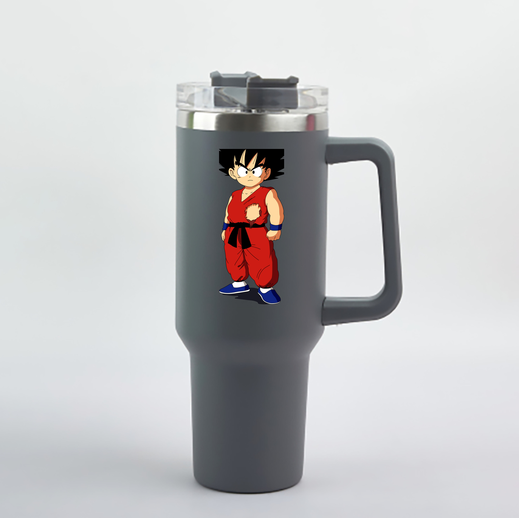 （画像用） ドラゴンボール 孫悟空（そん ごくう）Son Goku カカロット DRAGON BALL Kakarotto 1200mL車用タンブラー - クリスタルステッカー（プラスチックストロー付き）