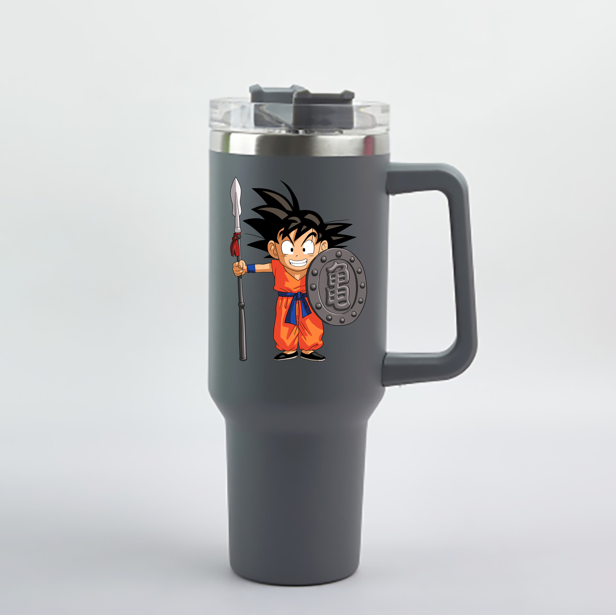 （画像用） ドラゴンボール 孫悟空（そん ごくう）Son Goku カカロット DRAGON BALL Kakarotto 1200mL車用タンブラー - クリスタルステッカー（プラスチックストロー付き）