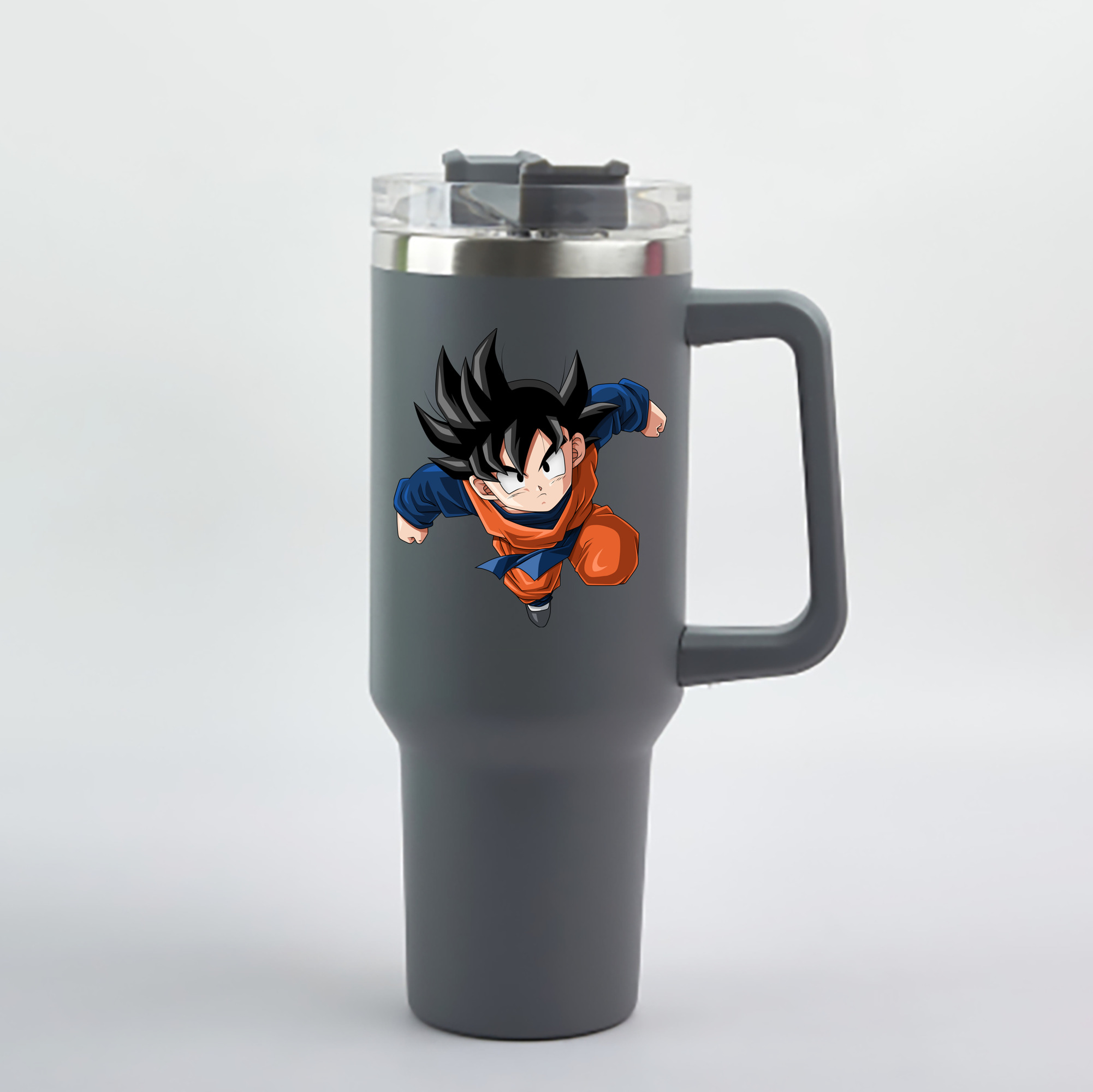 （画像用） ドラゴンボール 孫悟空（そん ごくう）Son Goku カカロット DRAGON BALL Kakarotto 1200mL車用タンブラー - クリスタルステッカー（プラスチックストロー付き）