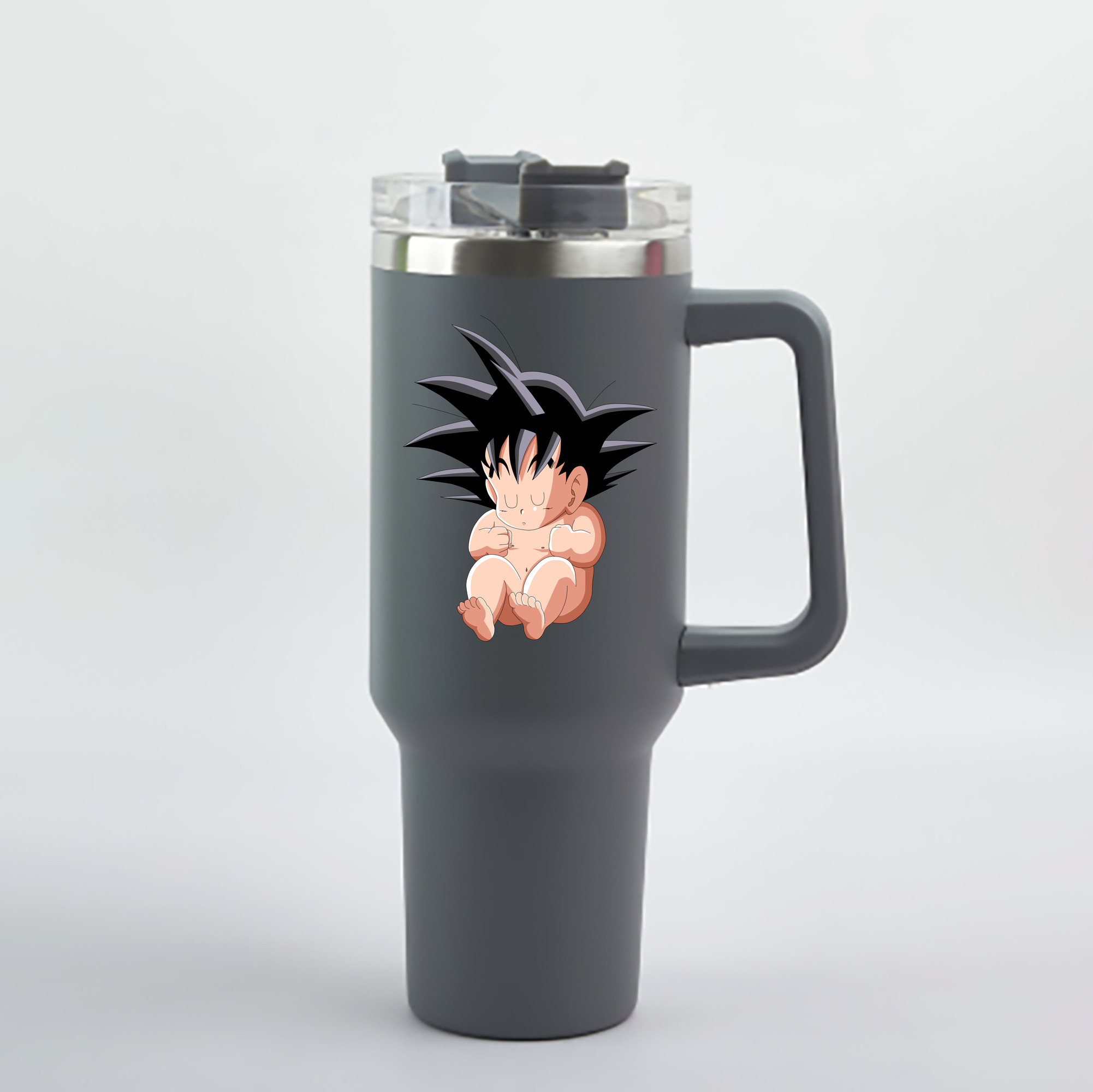 （画像用） ドラゴンボール 孫悟空（そん ごくう）Son Goku カカロット DRAGON BALL Kakarotto 1200mL車用タンブラー - クリスタルステッカー（プラスチックストロー付き）