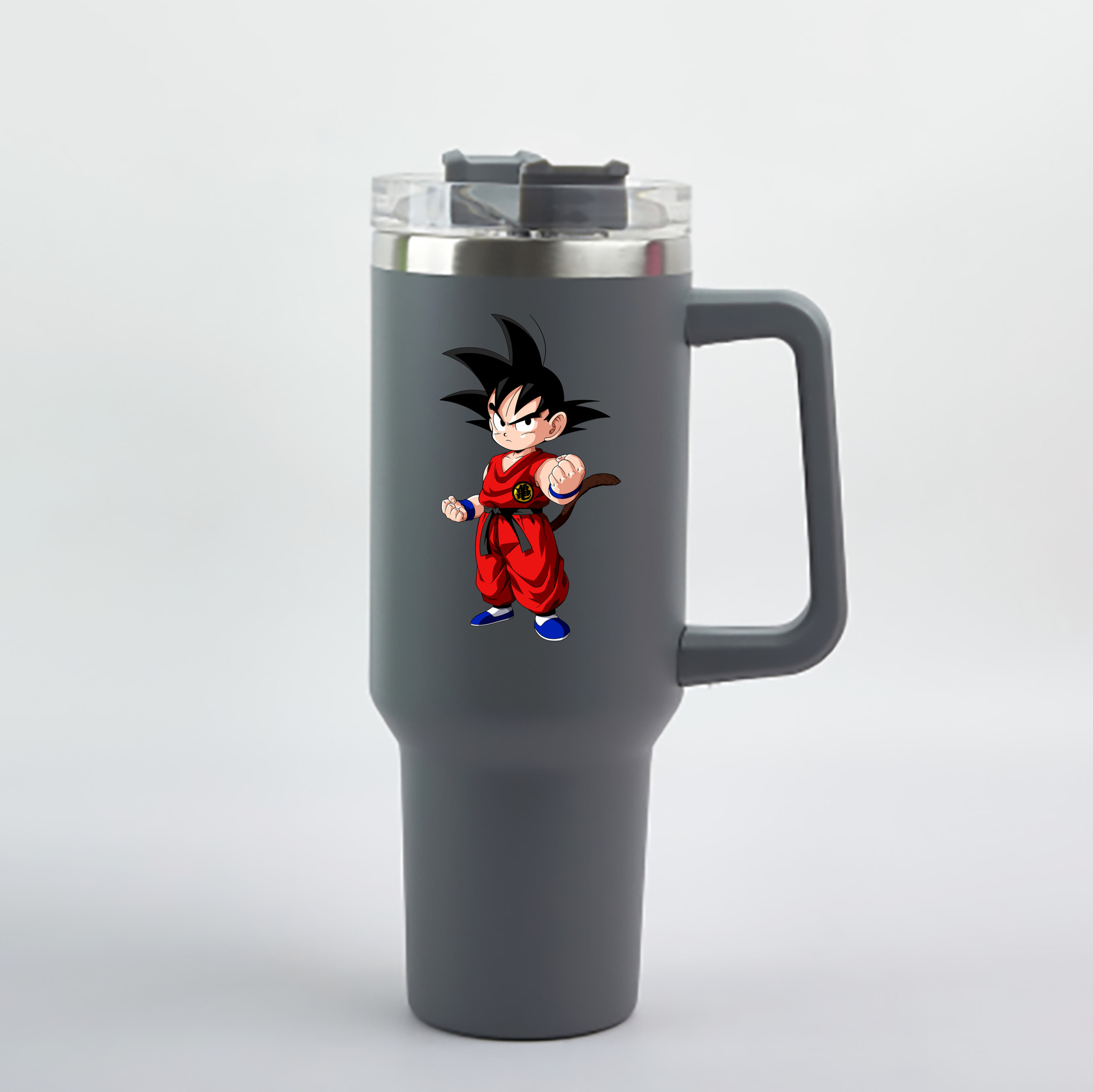 （画像用） ドラゴンボール 孫悟空（そん ごくう）Son Goku カカロット DRAGON BALL Kakarotto 1200mL車用タンブラー - クリスタルステッカー（プラスチックストロー付き）