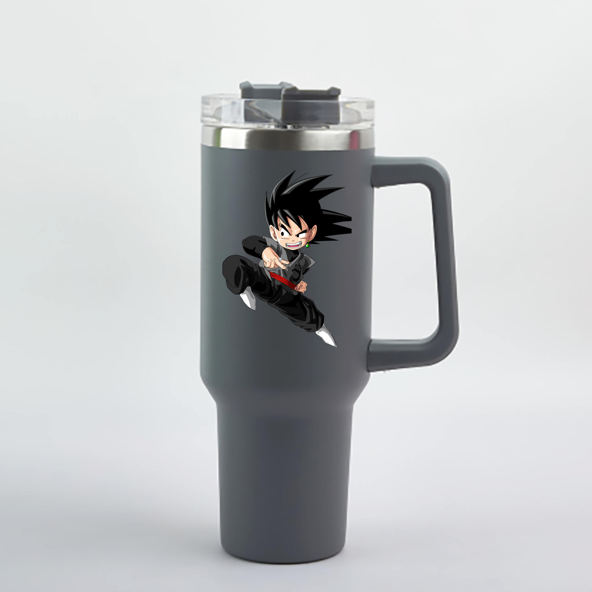 （画像用） ドラゴンボール 孫悟空（そん ごくう）Son Goku カカロット DRAGON BALL Kakarotto 1200mL車用タンブラー - クリスタルステッカー（プラスチックストロー付き）