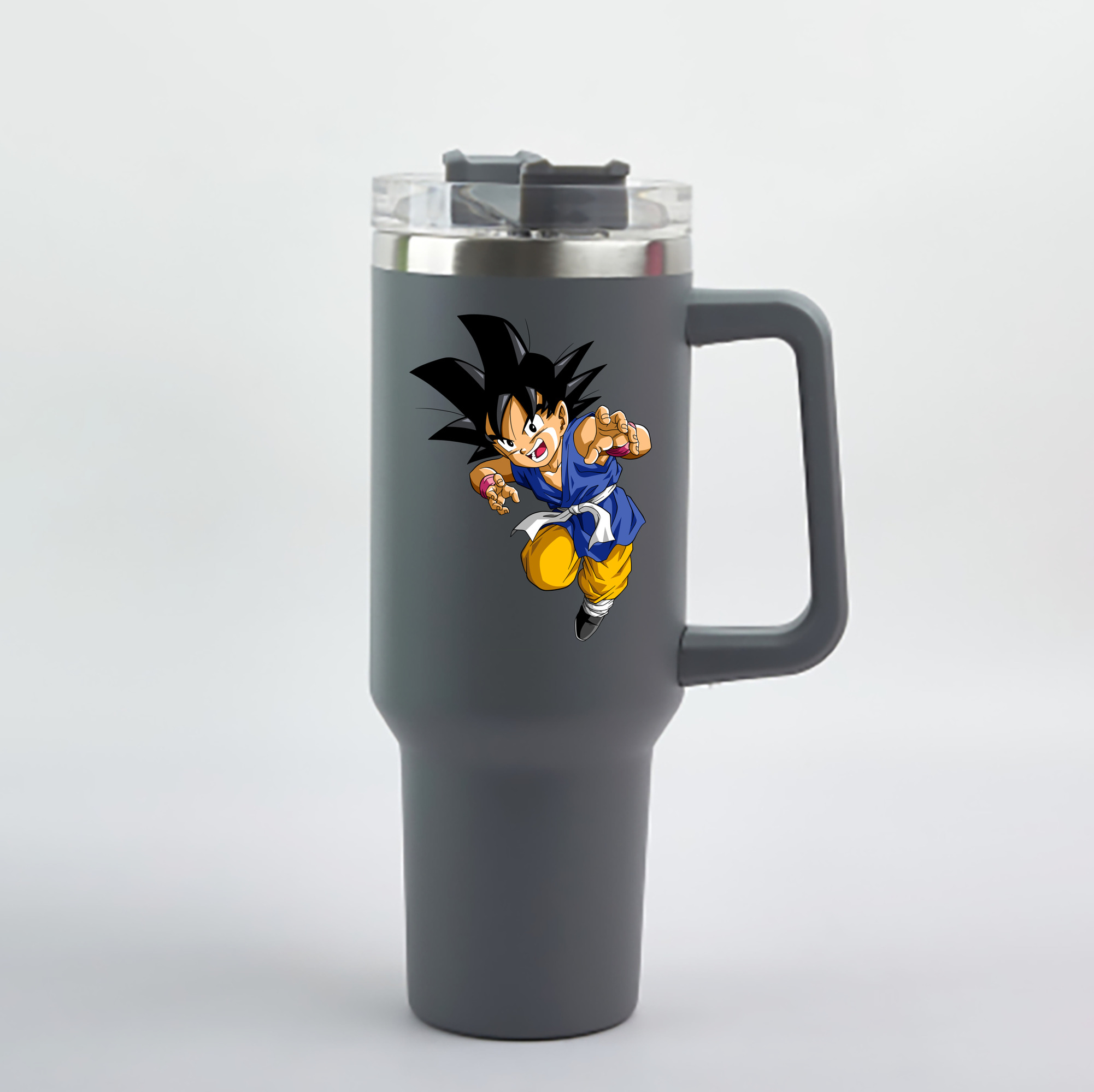 （画像用） ドラゴンボール 孫悟空（そん ごくう）Son Goku カカロット DRAGON BALL Kakarotto 1200mL車用タンブラー - クリスタルステッカー（プラスチックストロー付き）