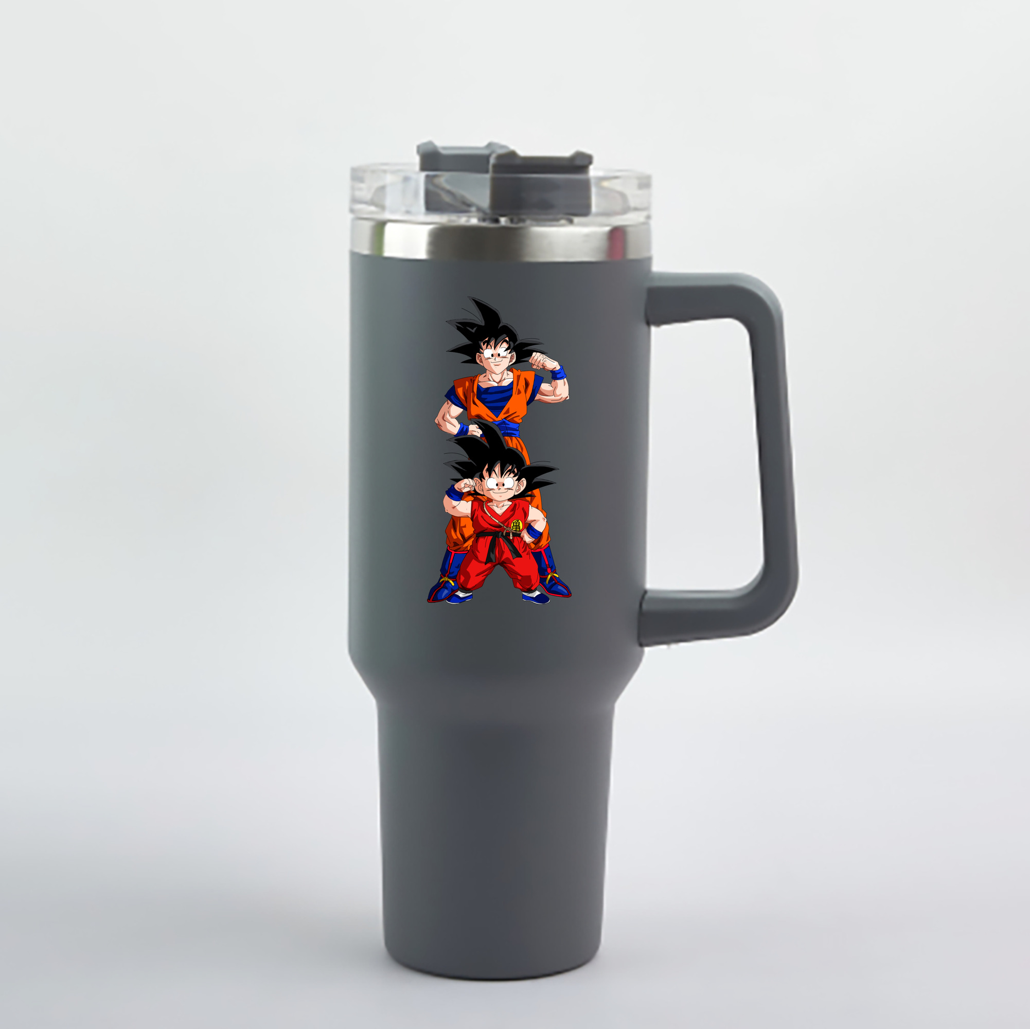 （画像用） ドラゴンボール 孫悟空（そん ごくう）Son Goku カカロット DRAGON BALL Kakarotto 1200mL車用タンブラー - クリスタルステッカー（プラスチックストロー付き）