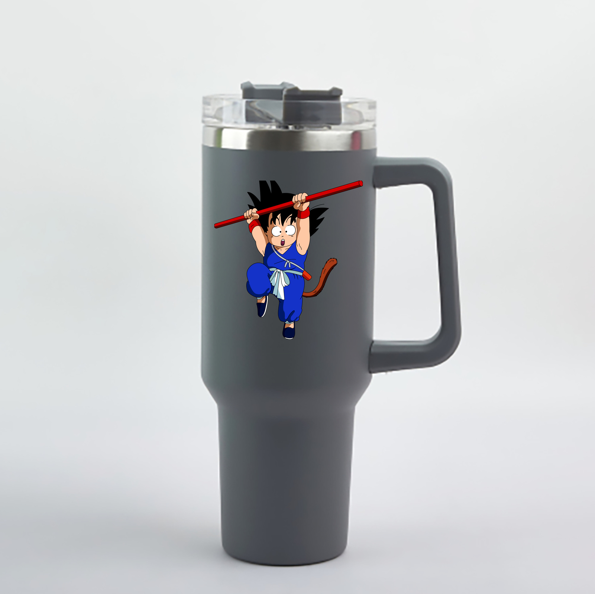 （画像用） ドラゴンボール 孫悟空（そん ごくう）Son Goku カカロット DRAGON BALL Kakarotto 1200mL車用タンブラー - クリスタルステッカー（プラスチックストロー付き）