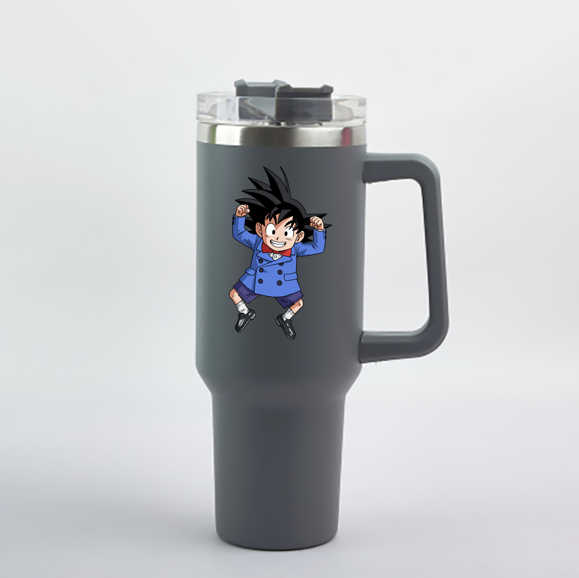 （画像用） ドラゴンボール 孫悟空（そん ごくう）Son Goku カカロット DRAGON BALL Kakarotto 1200mL車用タンブラー - クリスタルステッカー（プラスチックストロー付き）