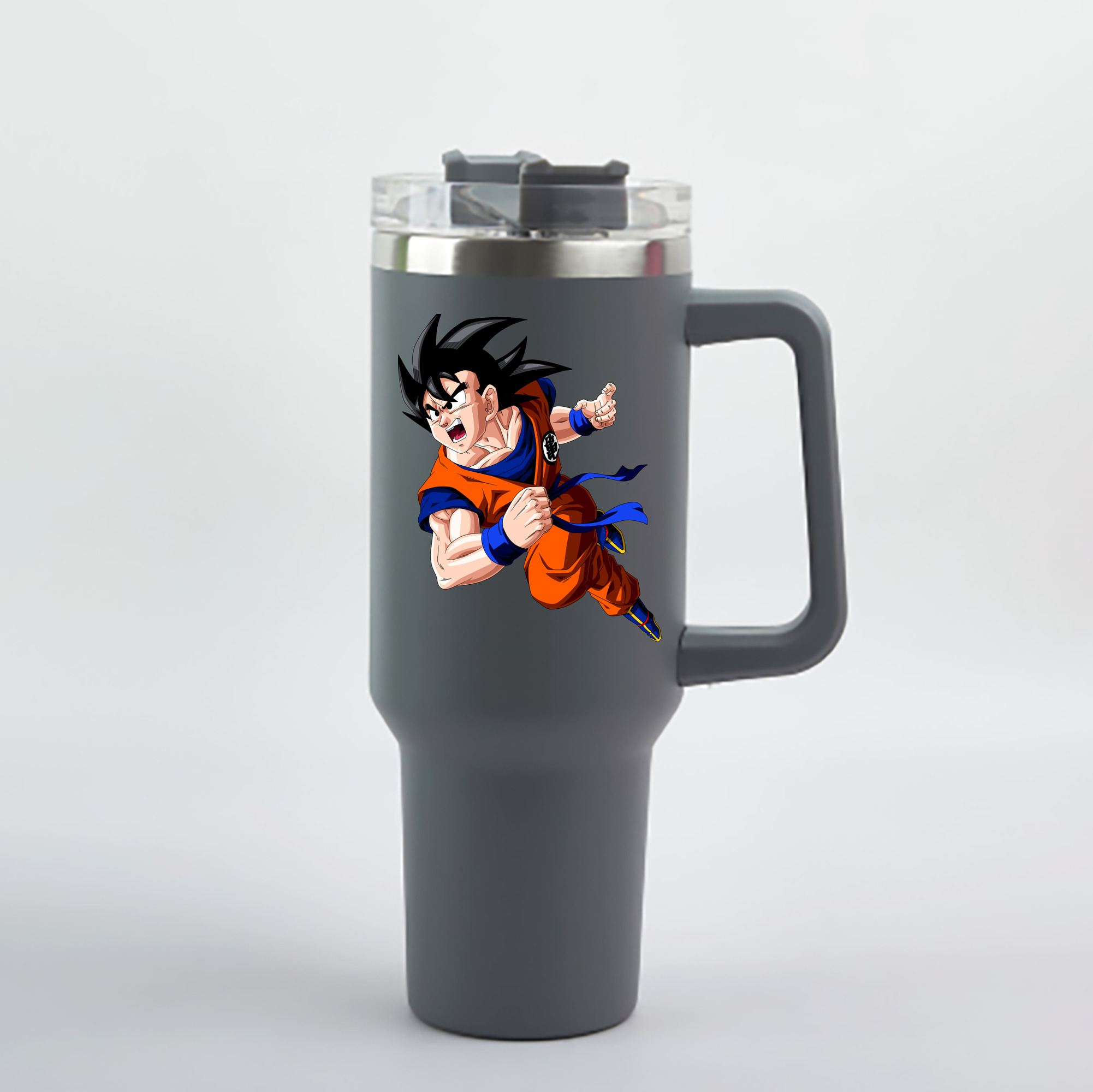 （画像用） ドラゴンボール 孫悟空（そん ごくう）Son Goku カカロット DRAGON BALL Kakarotto 1200mL車用タンブラー - クリスタルステッカー（プラスチックストロー付き）
