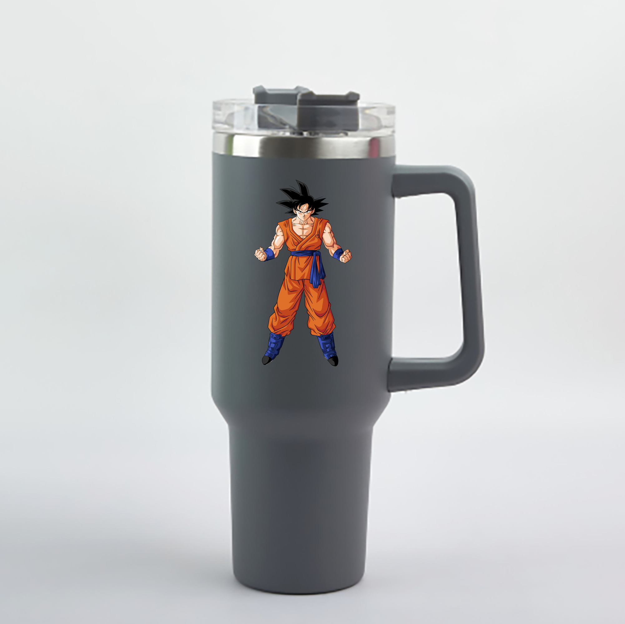 （画像用） ドラゴンボール 孫悟空（そん ごくう）Son Goku カカロット DRAGON BALL Kakarotto 1200mL車用タンブラー - クリスタルステッカー（プラスチックストロー付き）