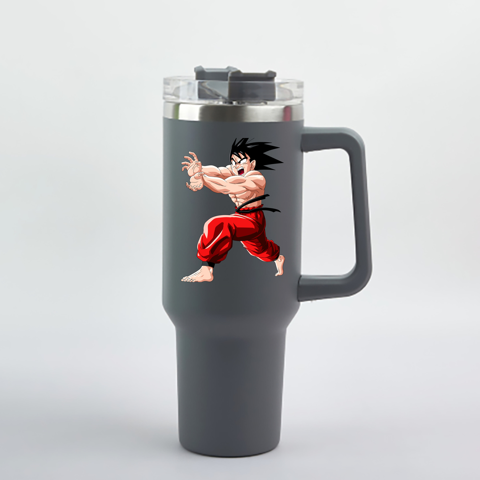 （画像用） ドラゴンボール 孫悟空（そん ごくう）Son Goku カカロット DRAGON BALL Kakarotto 1200mL車用タンブラー - クリスタルステッカー（プラスチックストロー付き）