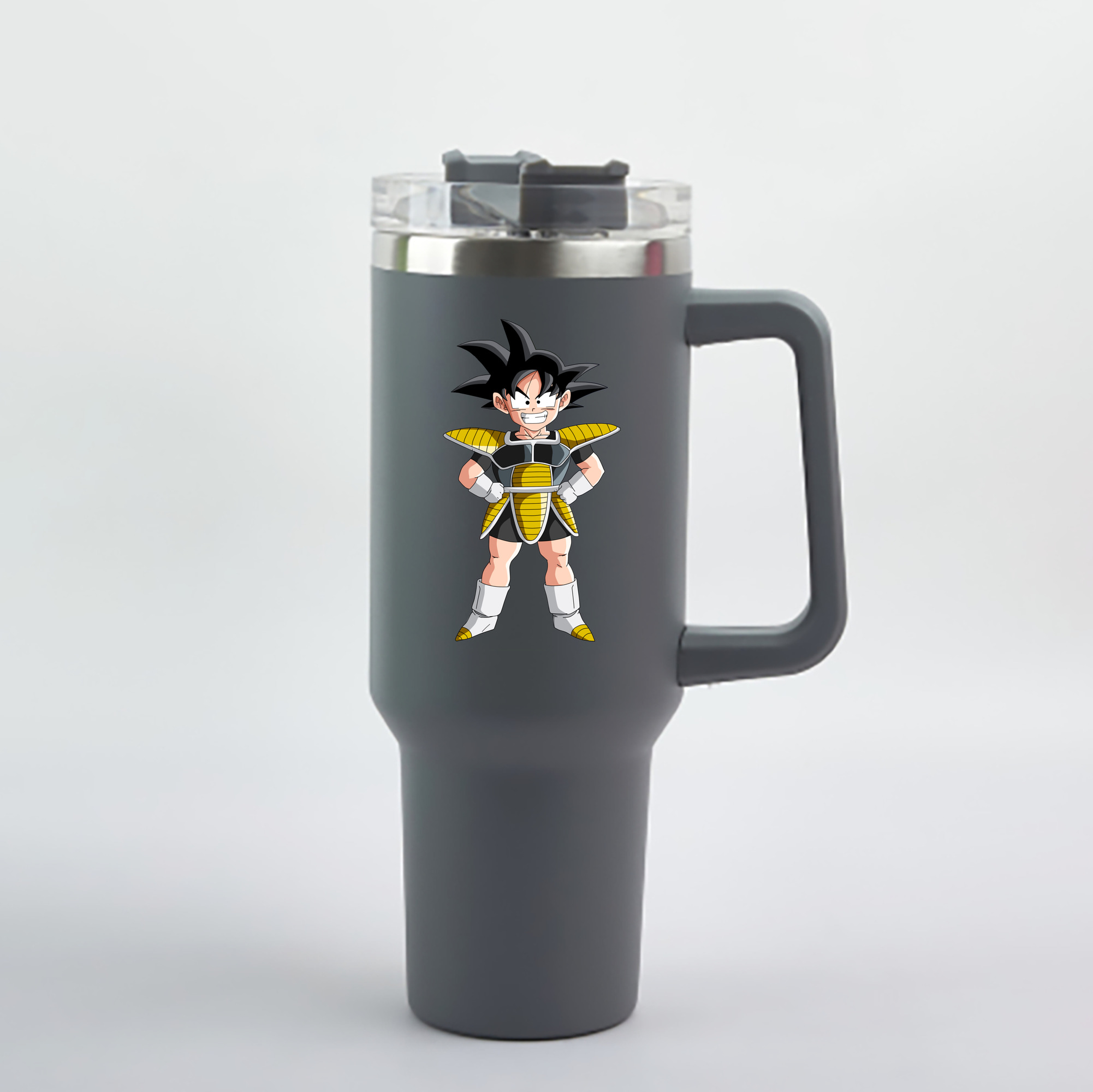 （画像用） ドラゴンボール 孫悟空（そん ごくう）Son Goku カカロット DRAGON BALL Kakarotto 1200mL車用タンブラー - クリスタルステッカー（プラスチックストロー付き）