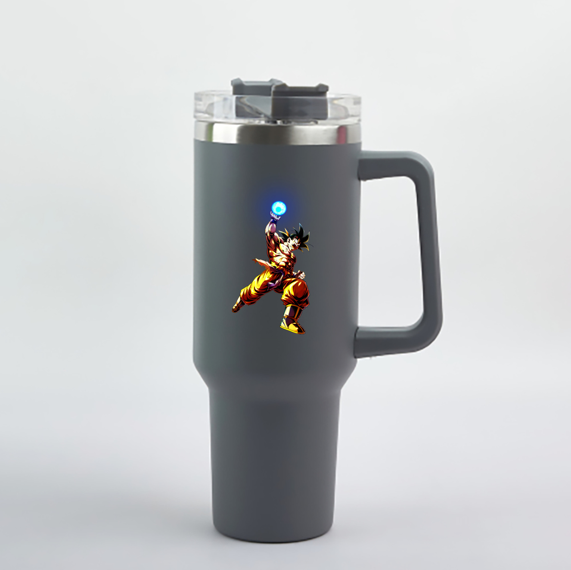 （画像用） ドラゴンボール 孫悟空（そん ごくう）Son Goku カカロット DRAGON BALL Kakarotto 1200mL車用タンブラー - クリスタルステッカー（プラスチックストロー付き）
