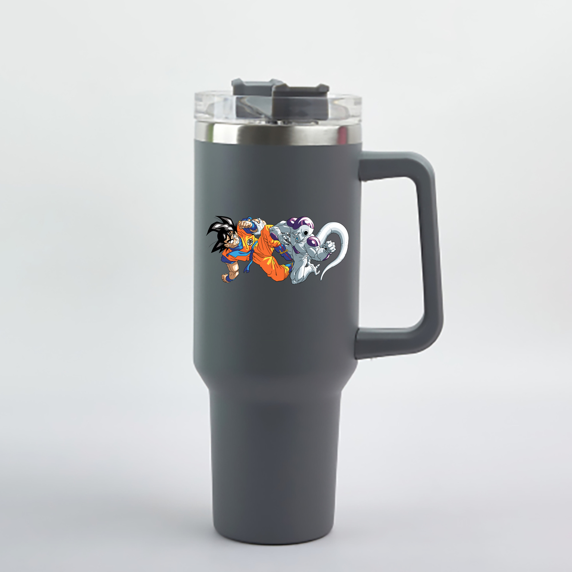 （画像用） ドラゴンボール 孫悟空（そん ごくう）Son Goku カカロット DRAGON BALL Kakarotto 1200mL車用タンブラー - クリスタルステッカー（プラスチックストロー付き）