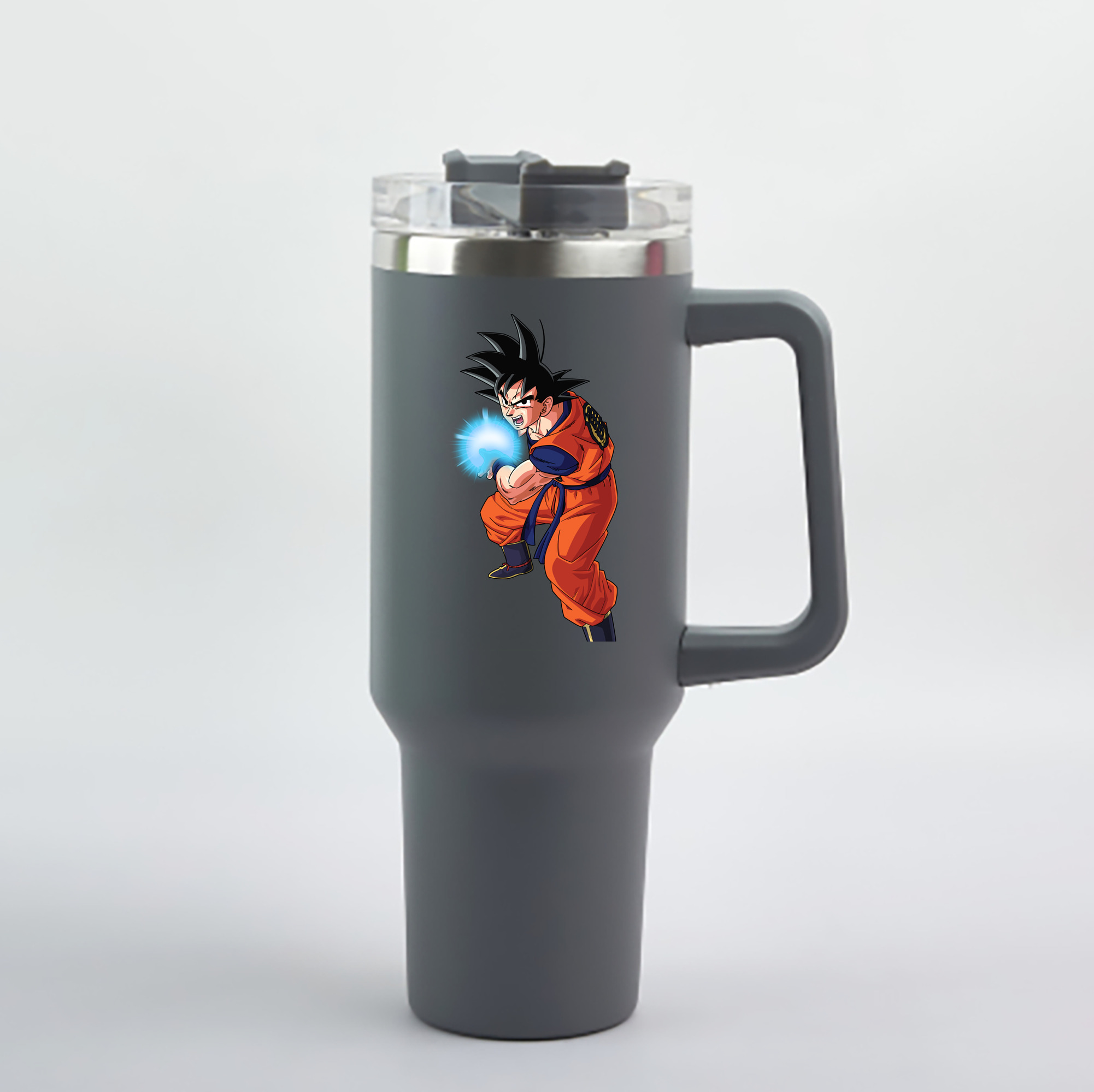 （画像用） ドラゴンボール 孫悟空（そん ごくう）Son Goku カカロット DRAGON BALL Kakarotto 1200mL車用タンブラー - クリスタルステッカー（プラスチックストロー付き）