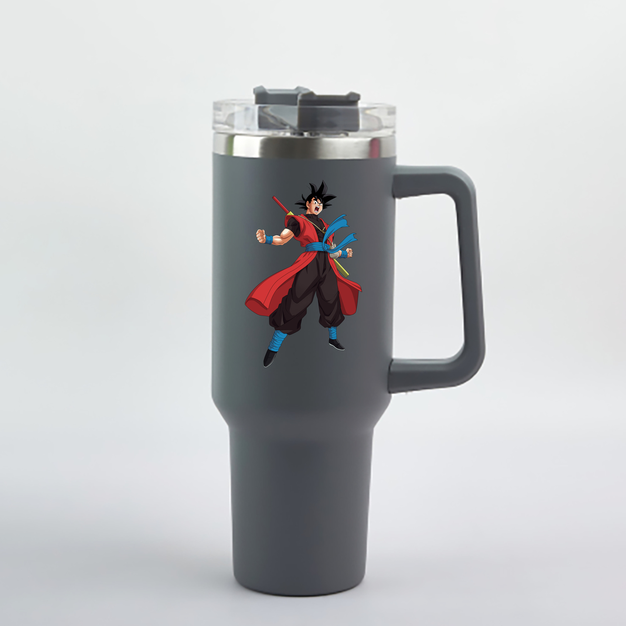 （画像用） ドラゴンボール 孫悟空（そん ごくう）Son Goku カカロット DRAGON BALL Kakarotto 1200mL車用タンブラー - クリスタルステッカー（プラスチックストロー付き）
