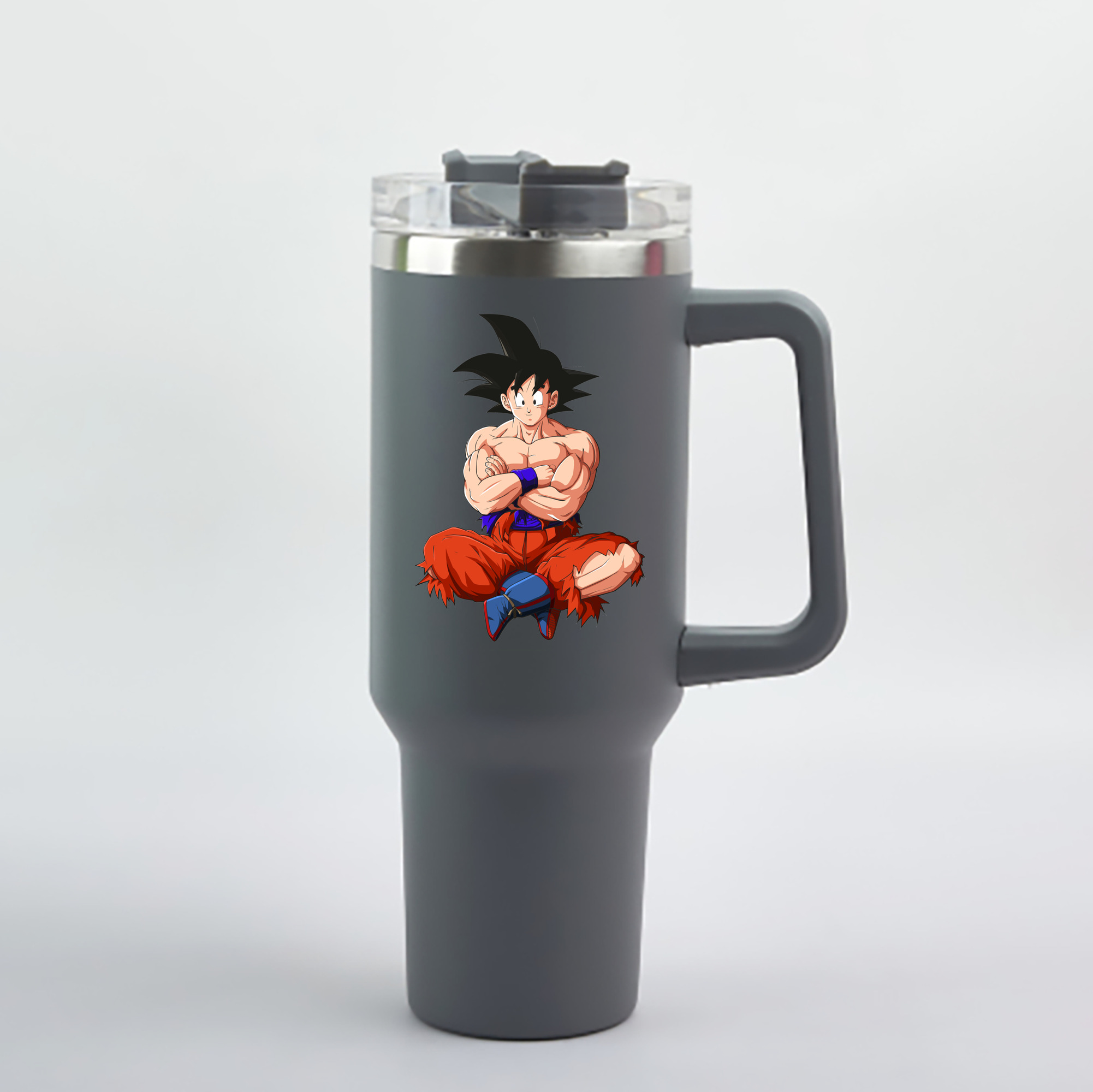 （画像用） ドラゴンボール 孫悟空（そん ごくう）Son Goku カカロット DRAGON BALL Kakarotto 1200mL車用タンブラー - クリスタルステッカー（プラスチックストロー付き）